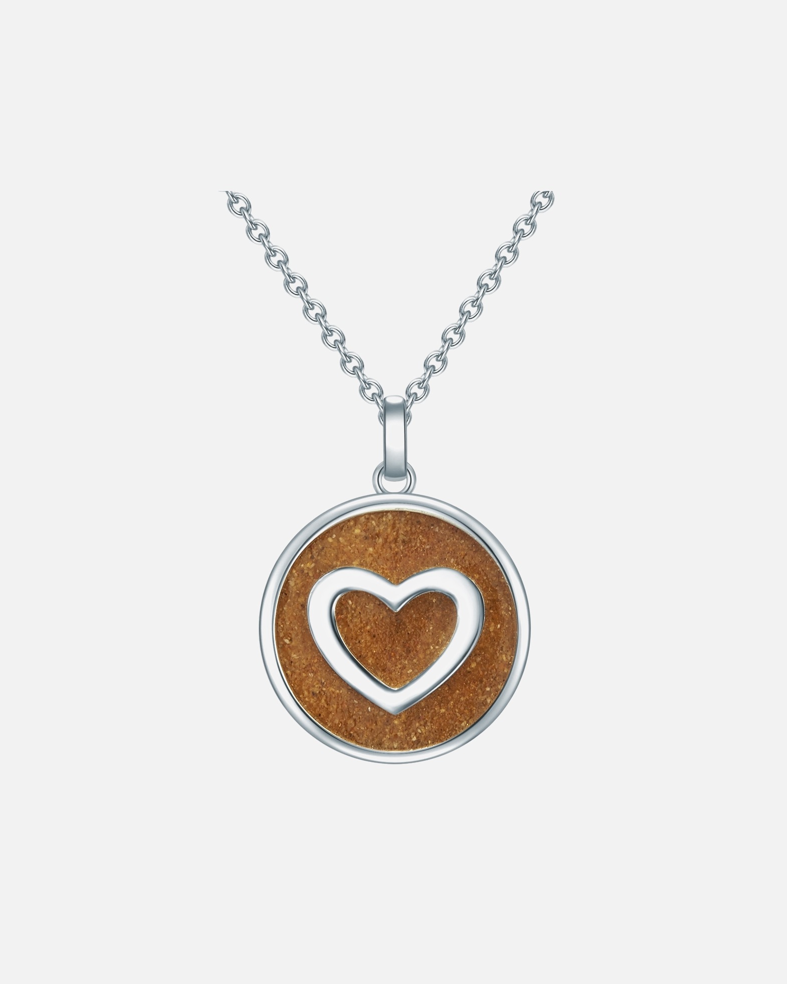 Halskette für Weiblich Strandglück Halskette Herz Sterling Silber Sand in Silber 1 Stück