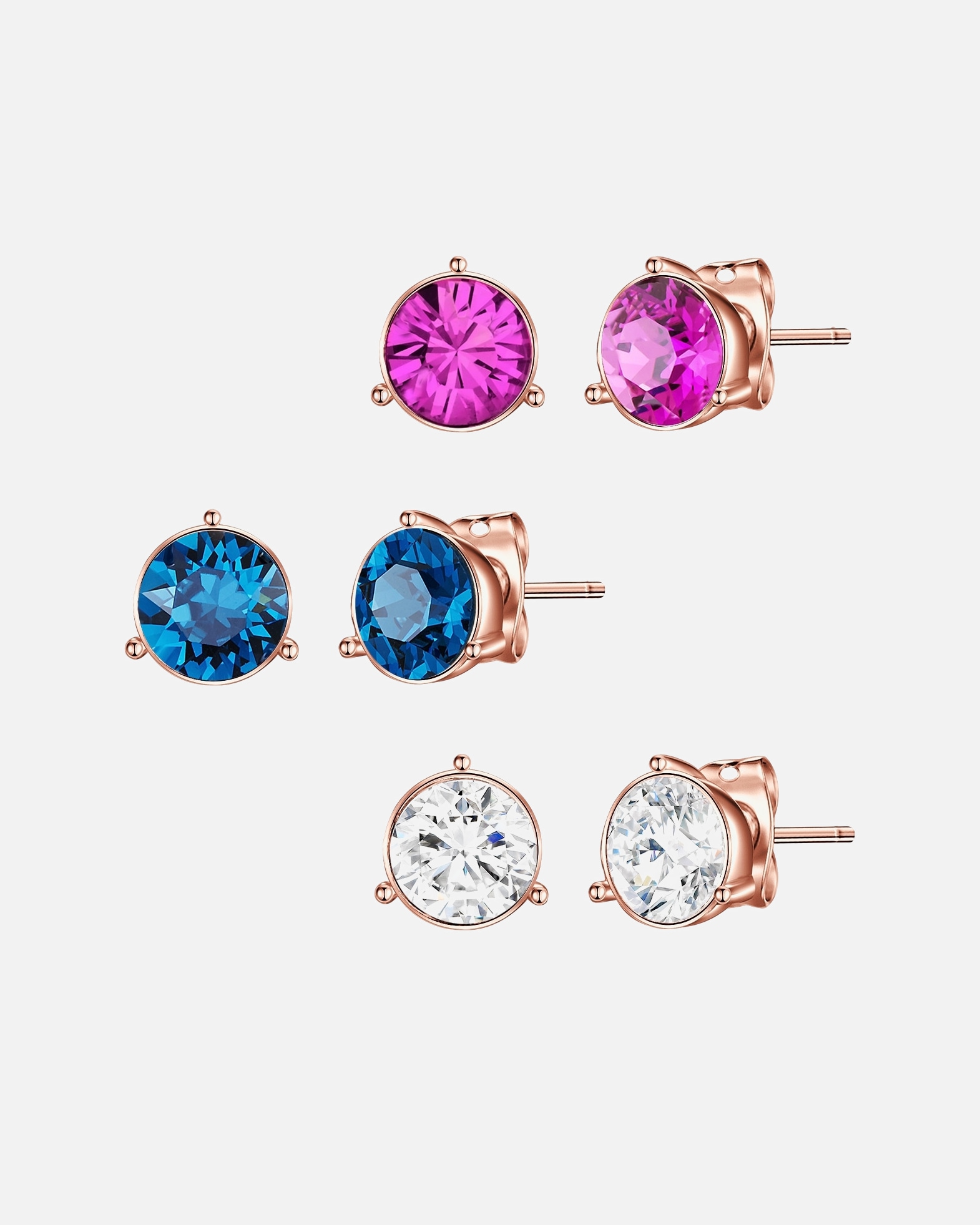Ohrringe für Weiblich Lulu & Jane Schmuckset Metall-Legierung verziert mit Kristallen von Swarovski® in Roségold 1 Stück