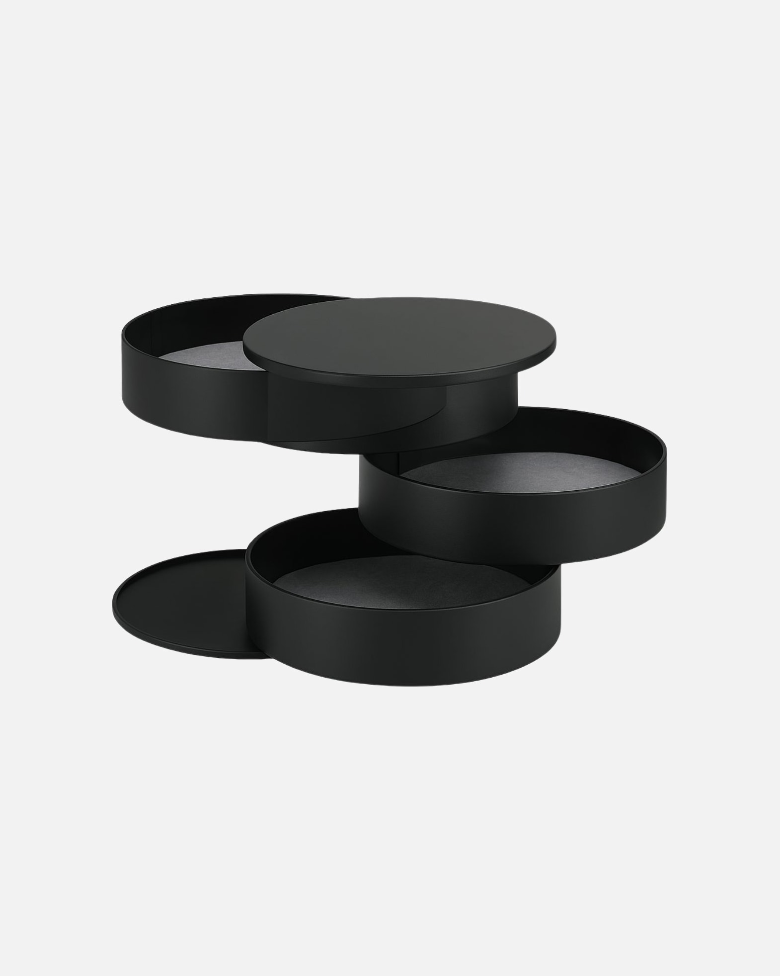 Beauty Case für Unisex UNIQ Drehbarer Schmuckkasten / Organizer mit 4 Ebenen Schwarz