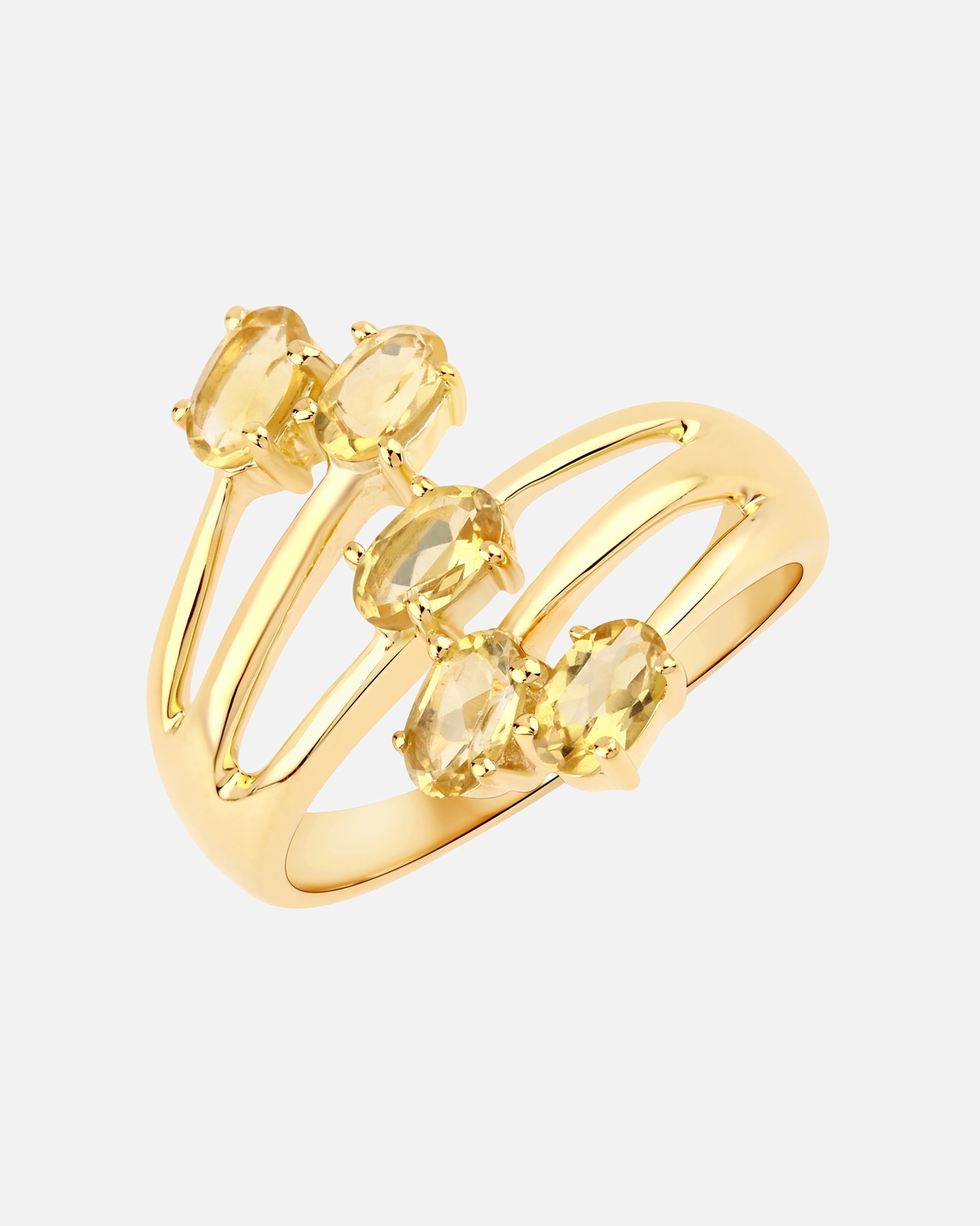 Ring für Weiblich Rafaela Donata Ring Sterling Silber Citrin in Gelbgold 50