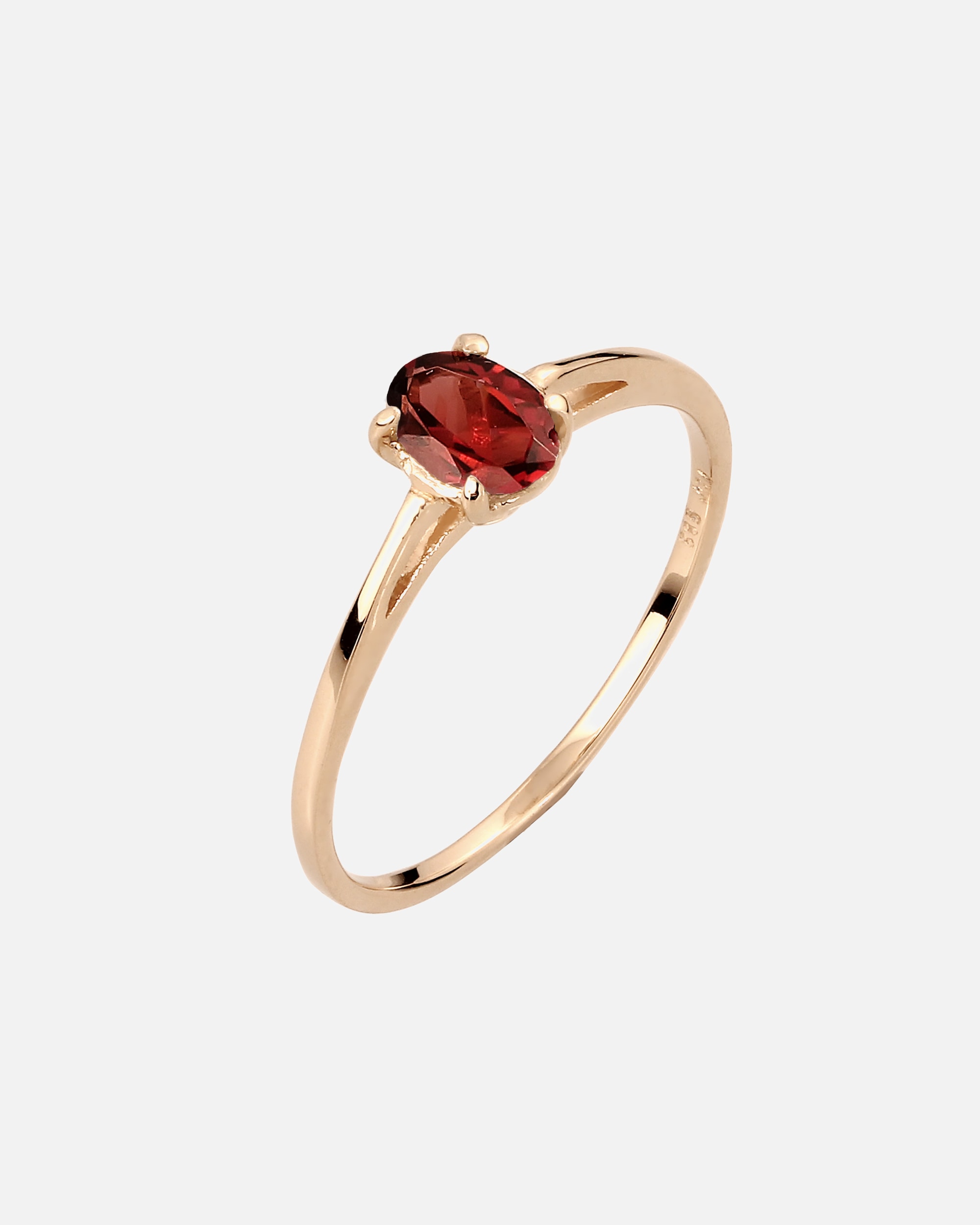 Ring für Weiblich Elli PREMIUM Solitär Granat Dunkelrot 585 Gelbgold 52