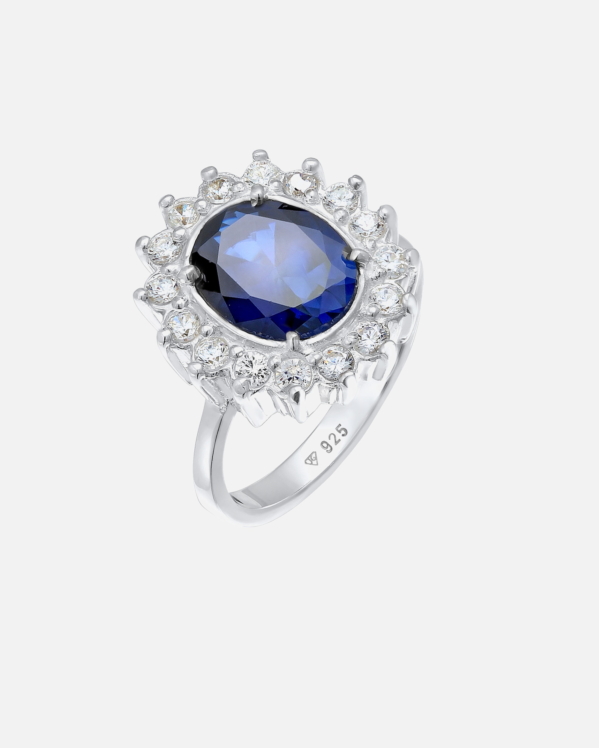 Ring für Weiblich Elli Cocktailring Saphirblau Royal Zirkonia 925 Silber 58