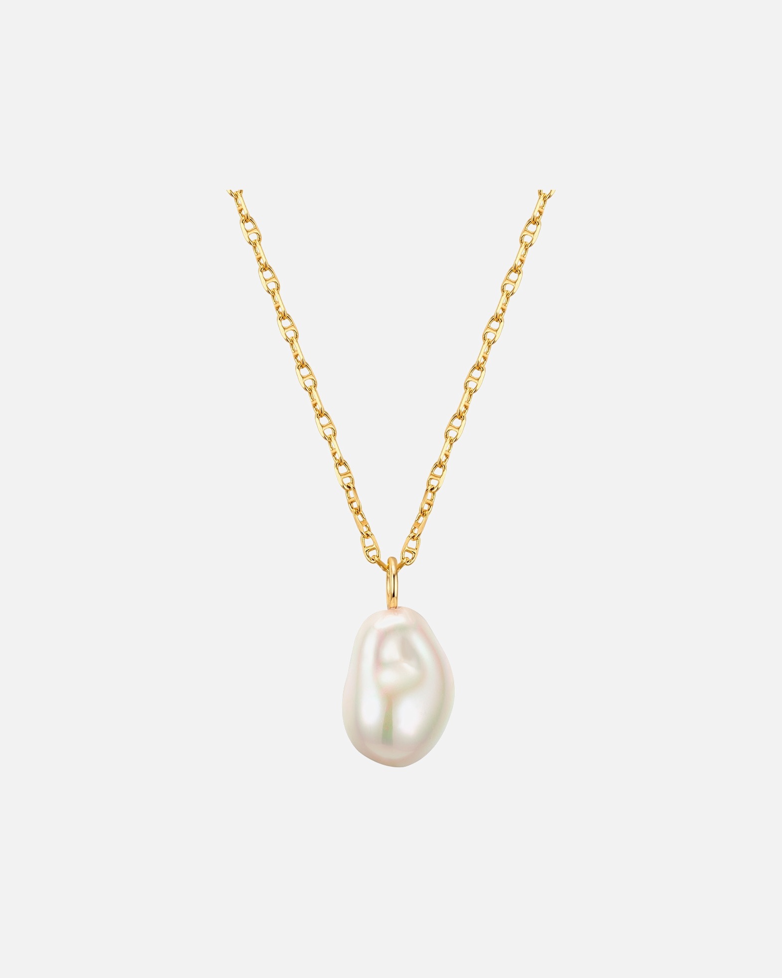 Halskette für Weiblich Yokoamii Halskette Metall Muschelkernperle in Gelbgold 1 Stück