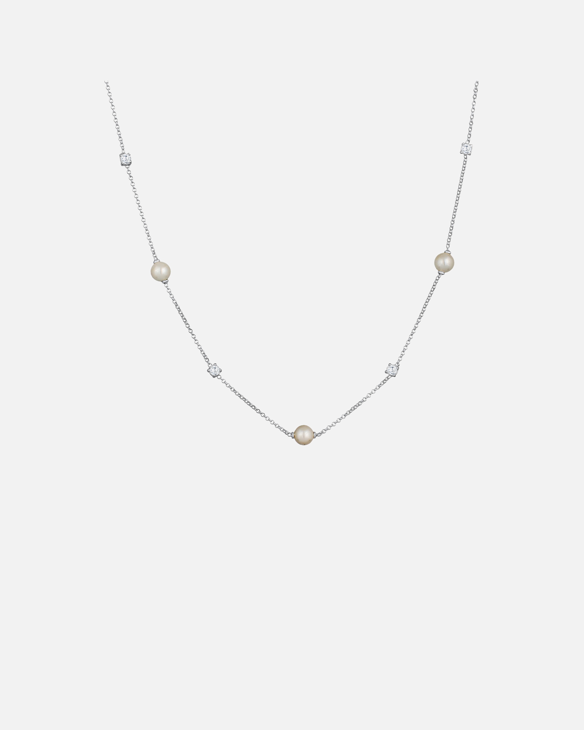 Halskette für Weiblich Nenalina Zirkonia Muschelkernperlen Klassik 925 Silber 1 Stück
