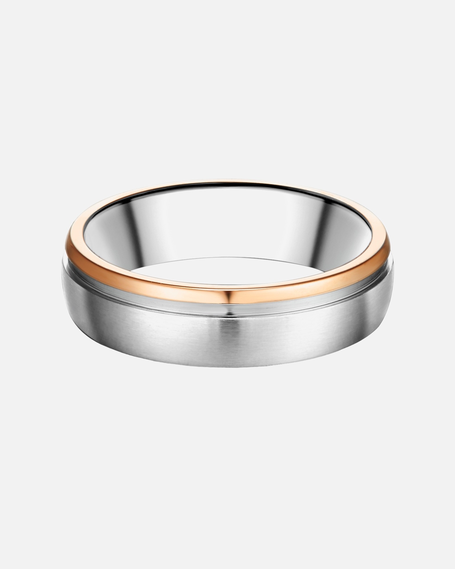 Ring für Männlich Trilani Ring aus Edelstahl in Silber und Roségold 66
