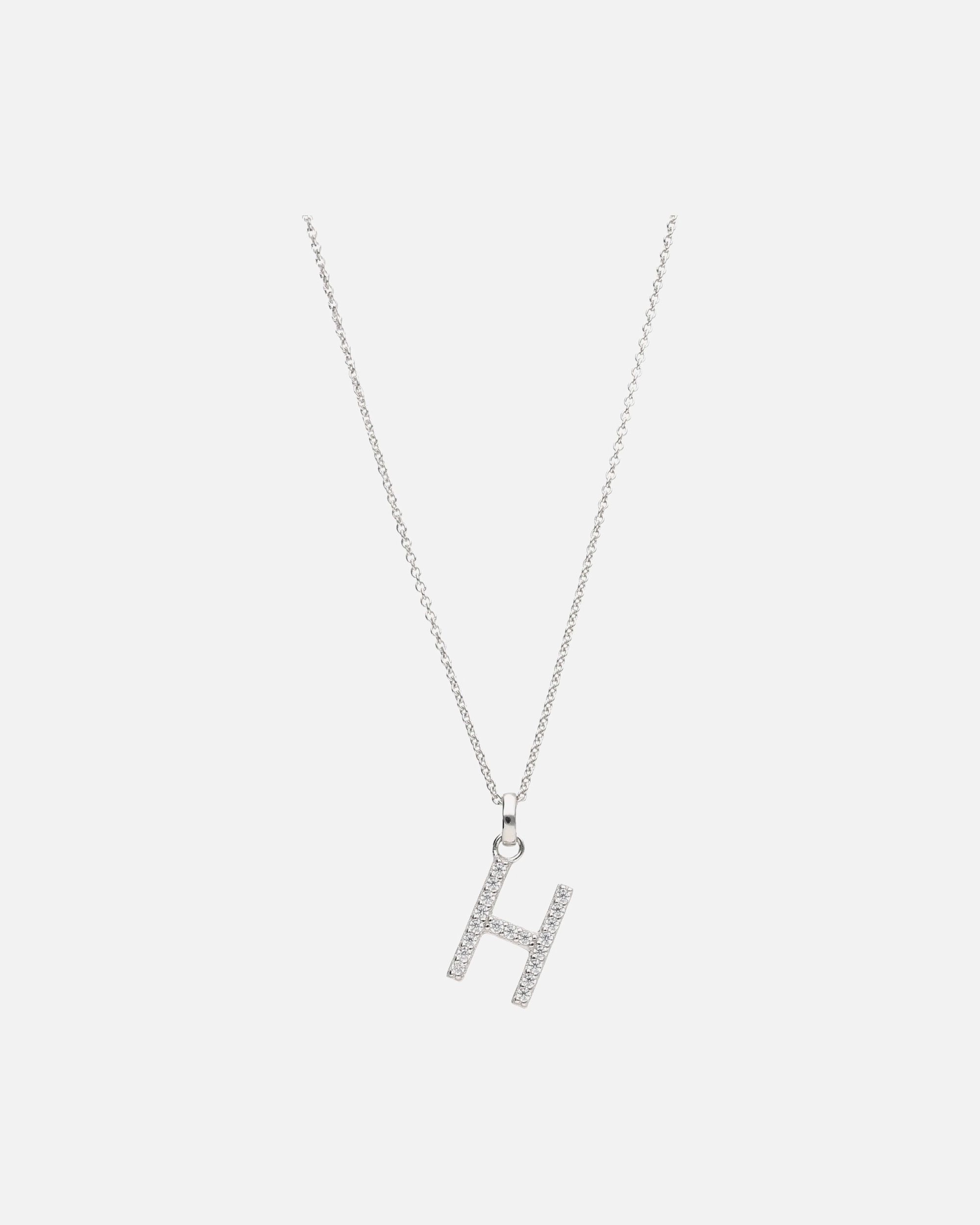Halskette für Weiblich Smart Jewel Kette Buchstabe H mit Zirkonia Steine, Silber 925 45 cm