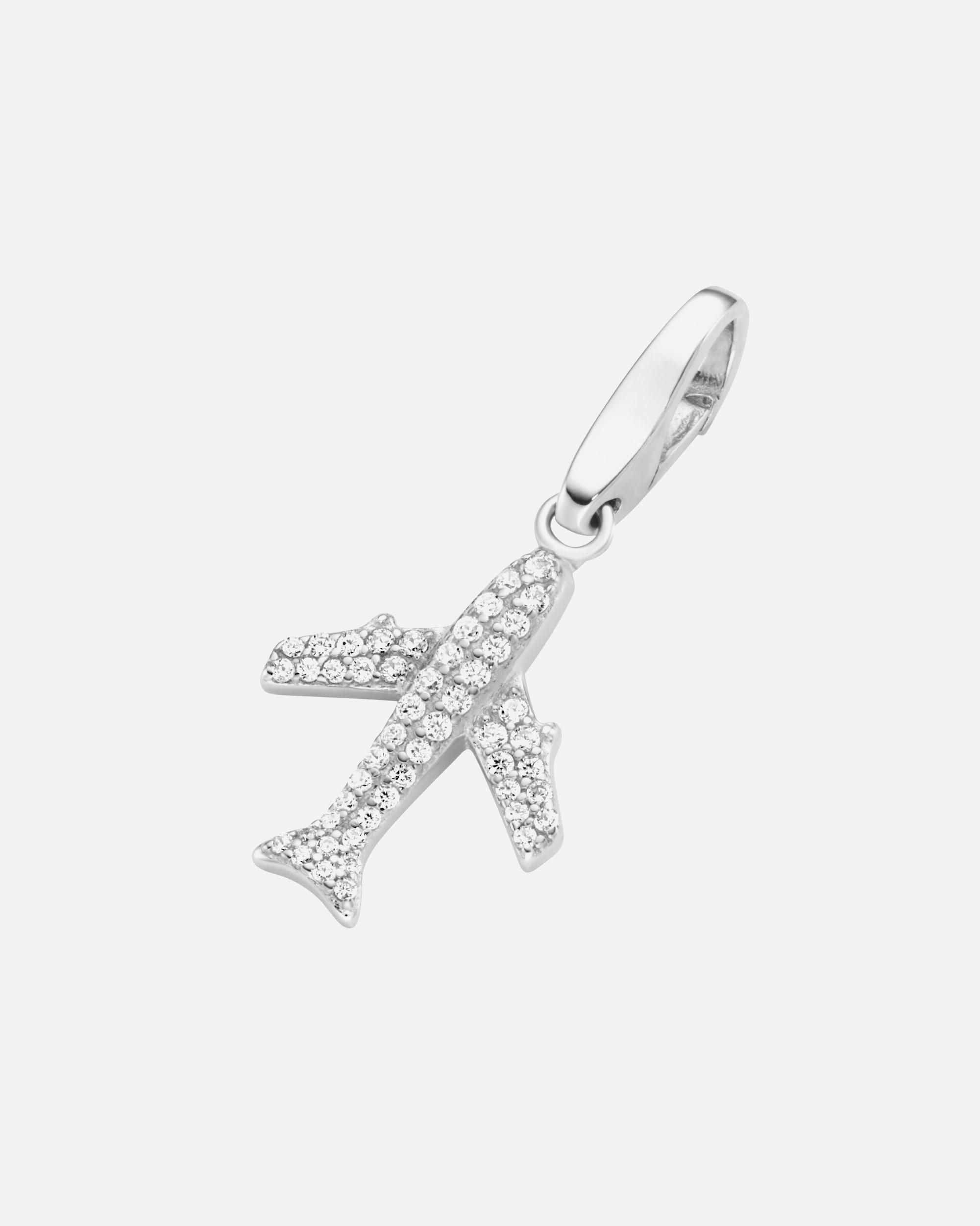 Schmuckanhänger für Weiblich Giorgio Martello Milano Charm Flugzeug mit Zirkonia, Silber 925 Onesize