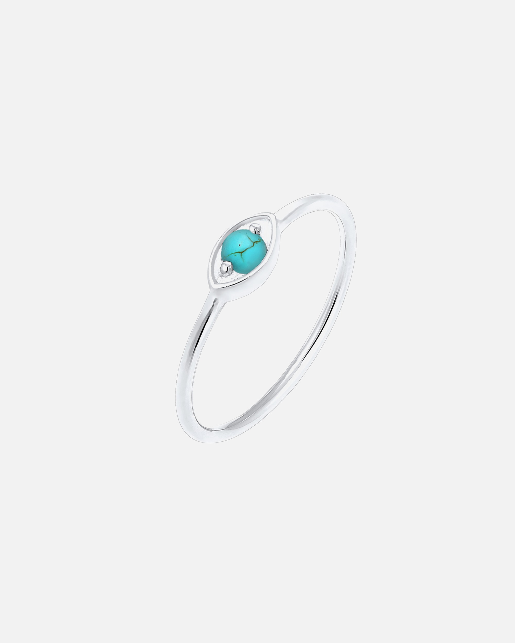 Ring für Weiblich Elli Evil Eye Talisman Symbol Howlith Trend 925 Silber 52
