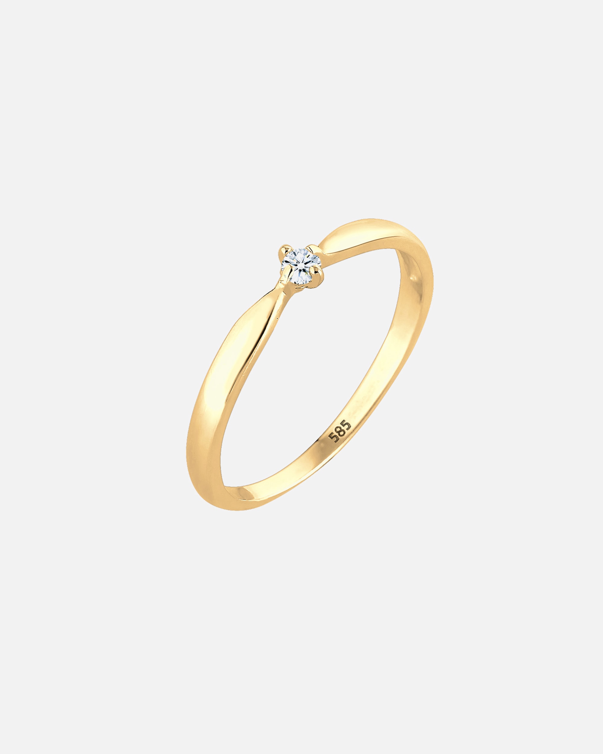 Ring für Weiblich Elli DIAMONDS Verlobung Welle Diamant (0.03 ct.) 585 Gelbgold 56