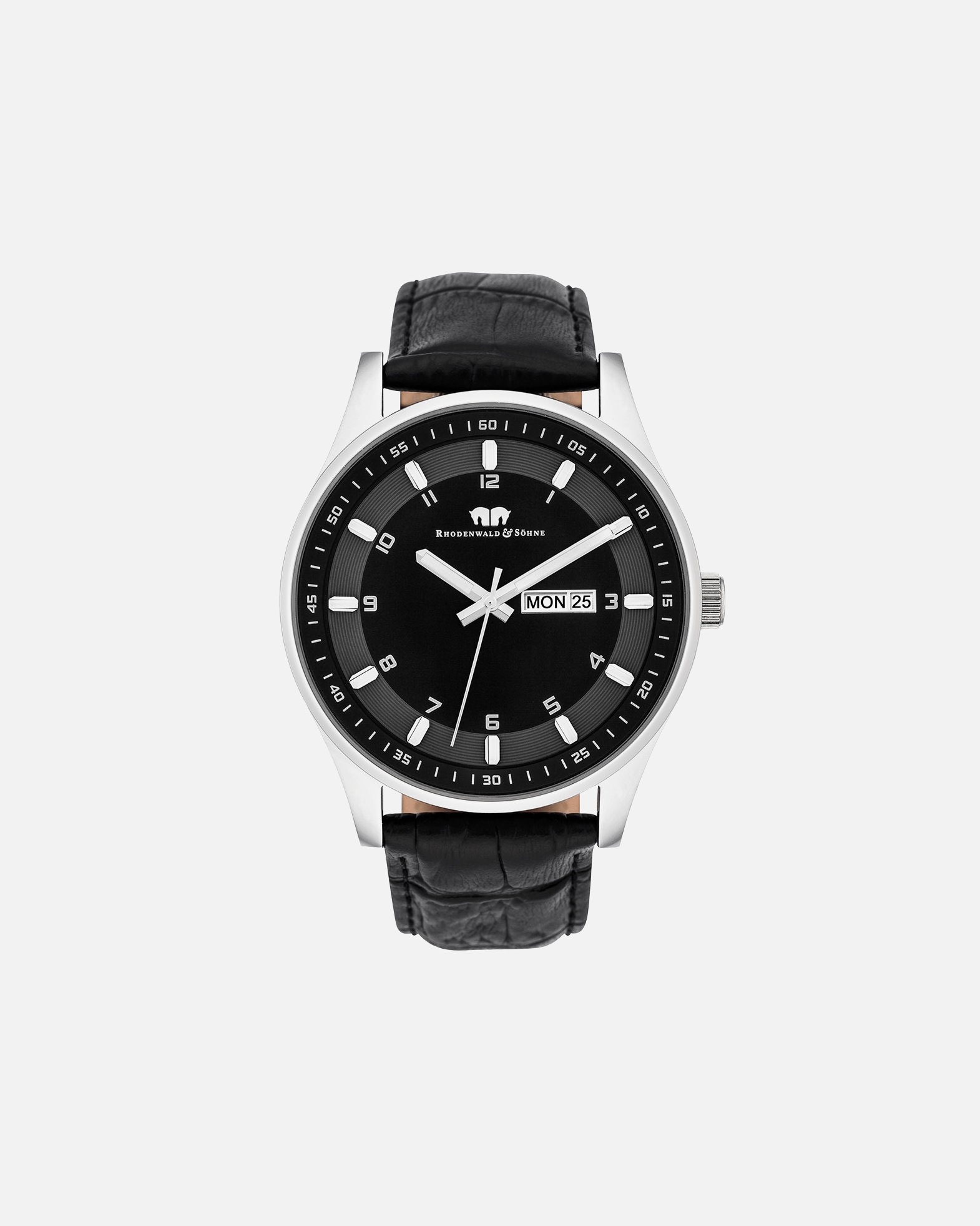 Uhr für Männlich Rhodenwald & Söhne Armband-Uhr Couragian aus Echtleder in schwarz 1 Stück