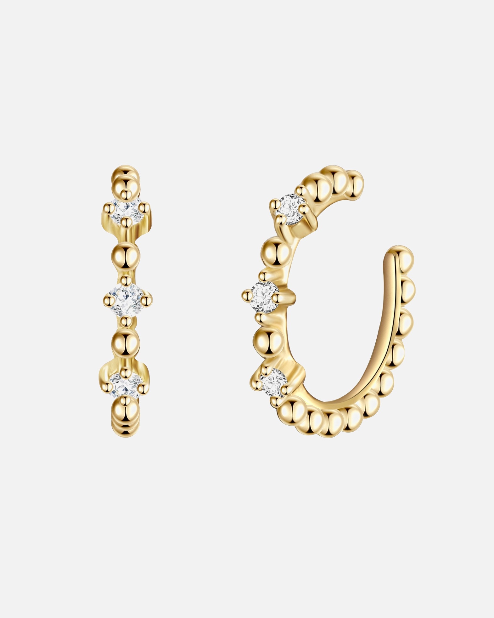 Ohrringe für Weiblich Glanzstücke München Ohrklemme Sterling Silber Zirkonia in Gelbgold 1 Stück