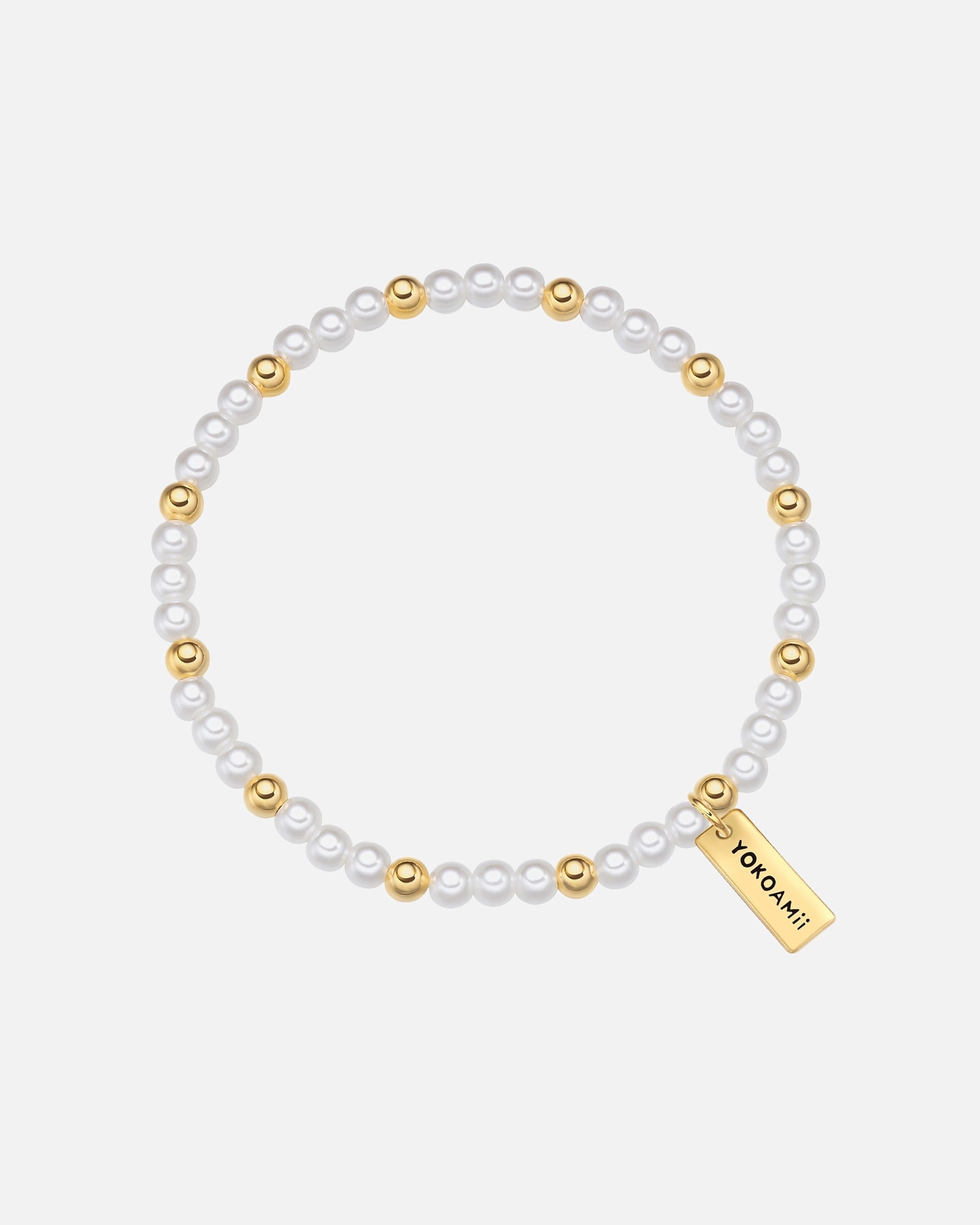 Armband für Weiblich Yokoamii Perlen-Armband aus Metall-Legierung in Gelbgold mit Perle (synth.) 1 Stück