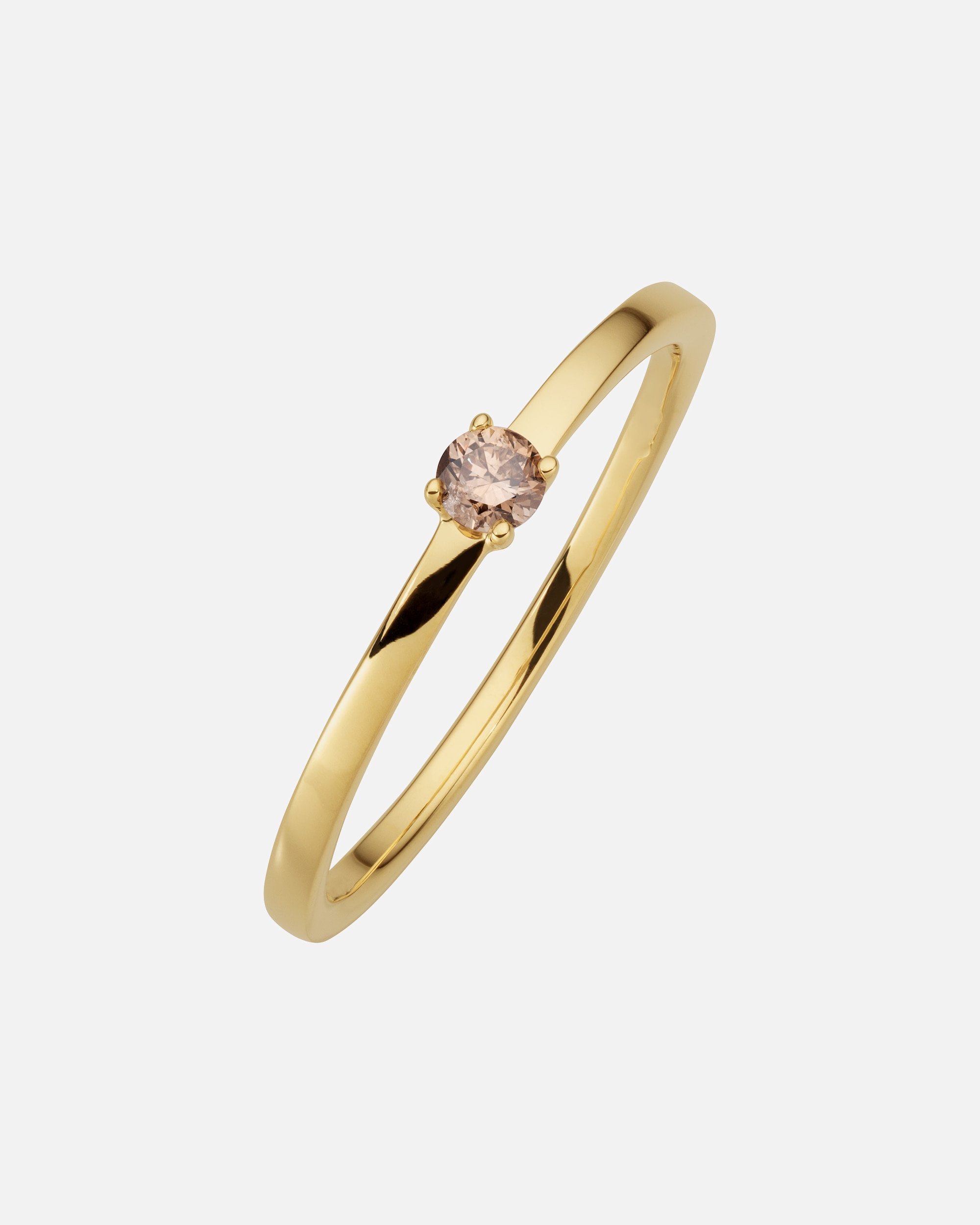 Ring für Weiblich Orolino Ring 585/- Gold Brillant braun 0,10ct. 052 (16,6)