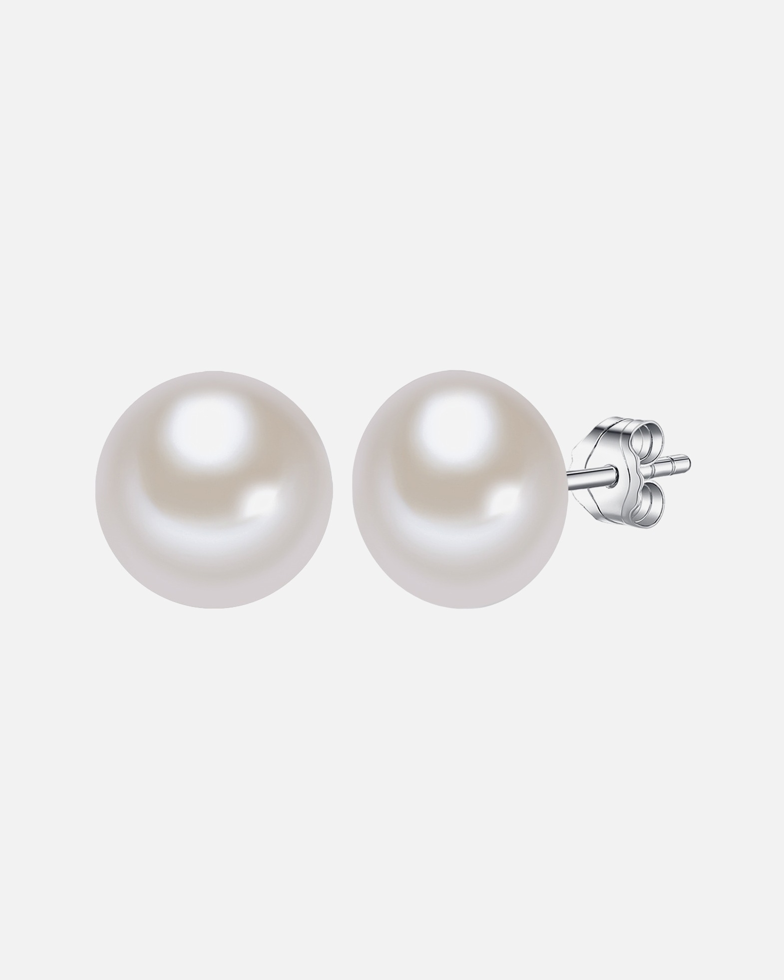 Ohrringe für Weiblich Valero Pearls Perlen-Ohrstecker aus Sterling Silber in silber mit Süßwasser-Zuchtperle 1 Stück