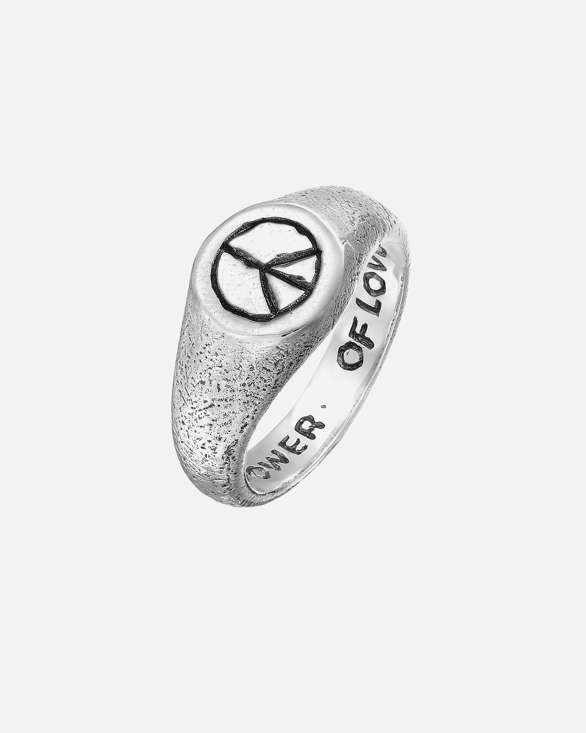 Ring für Männlich Haze & Glory Default Brand Line Siegelring Peace Frieden 925 Silber 62