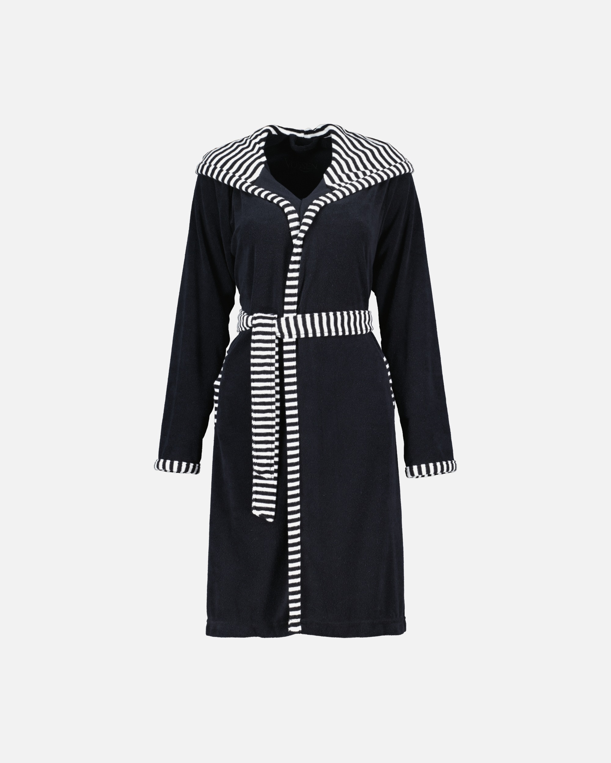 Bademantel für Weiblich Vossen Vossen Bademäntel Damen Kurzmantel mit Kapuze Juno schwarz - 7900 S