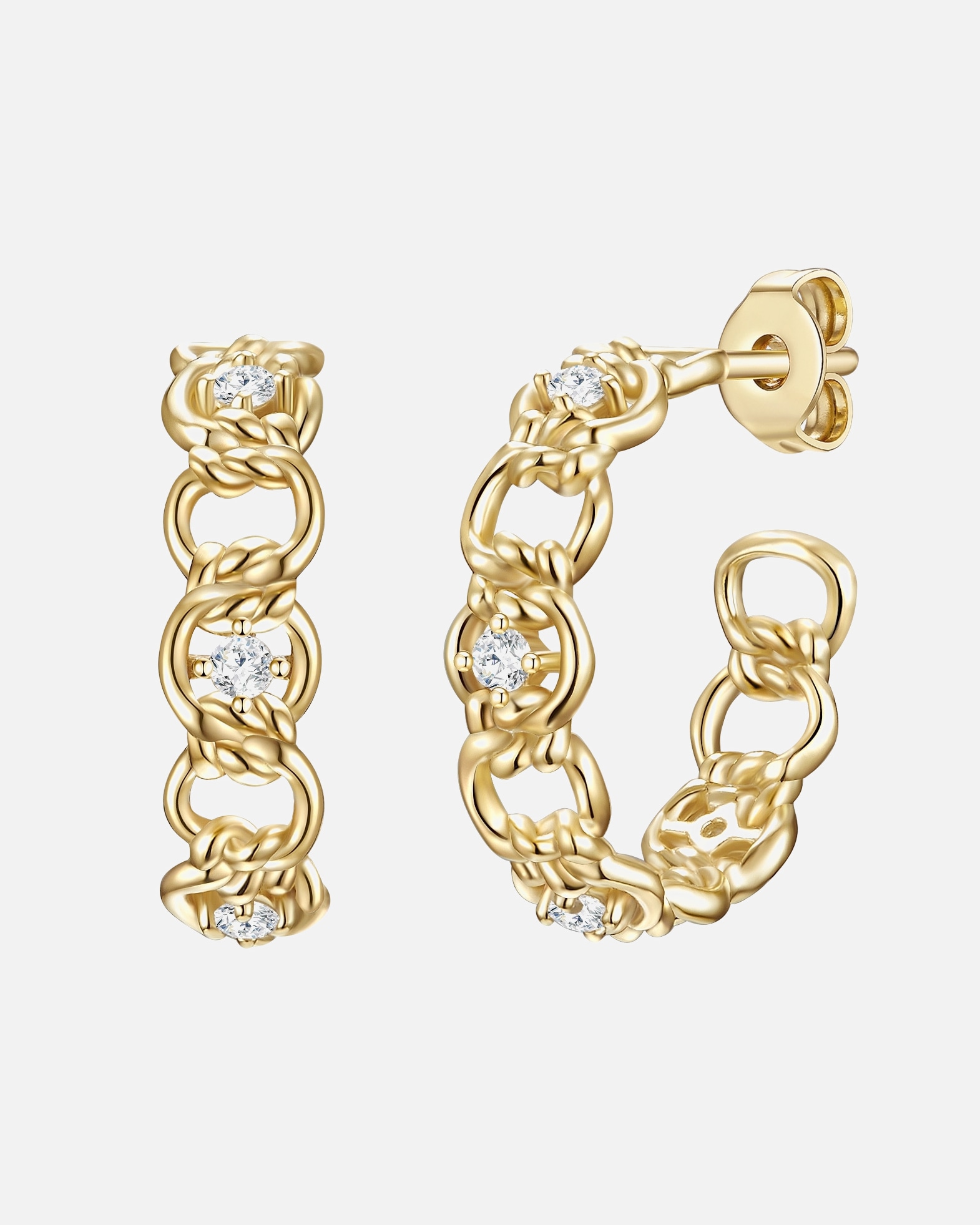 Ohrringe für Weiblich Glanzstücke München Creolen Sterling Silber Zirkonia in Gelbgold 1 Stück