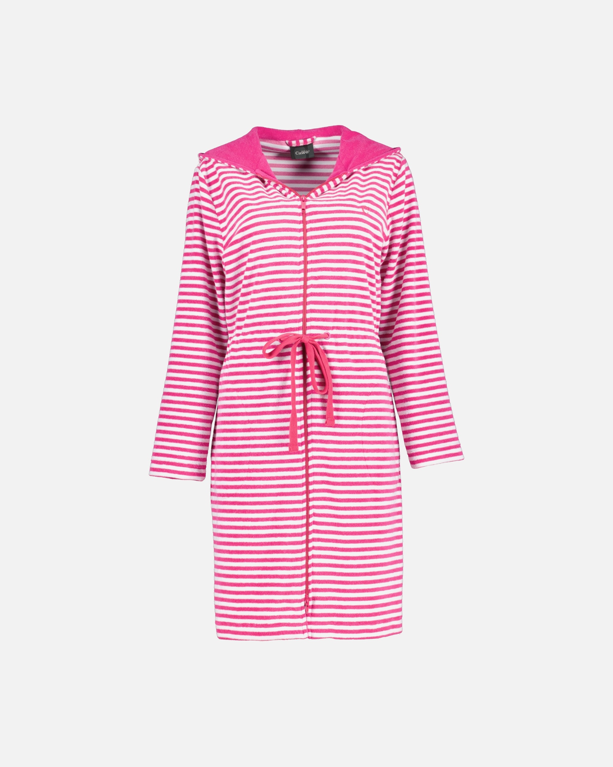 Bademantel für Weiblich Cawö Cawö Bademäntel Damen Kurzmantel mit Kapuze Campus 834 pink - 27 1 Stück