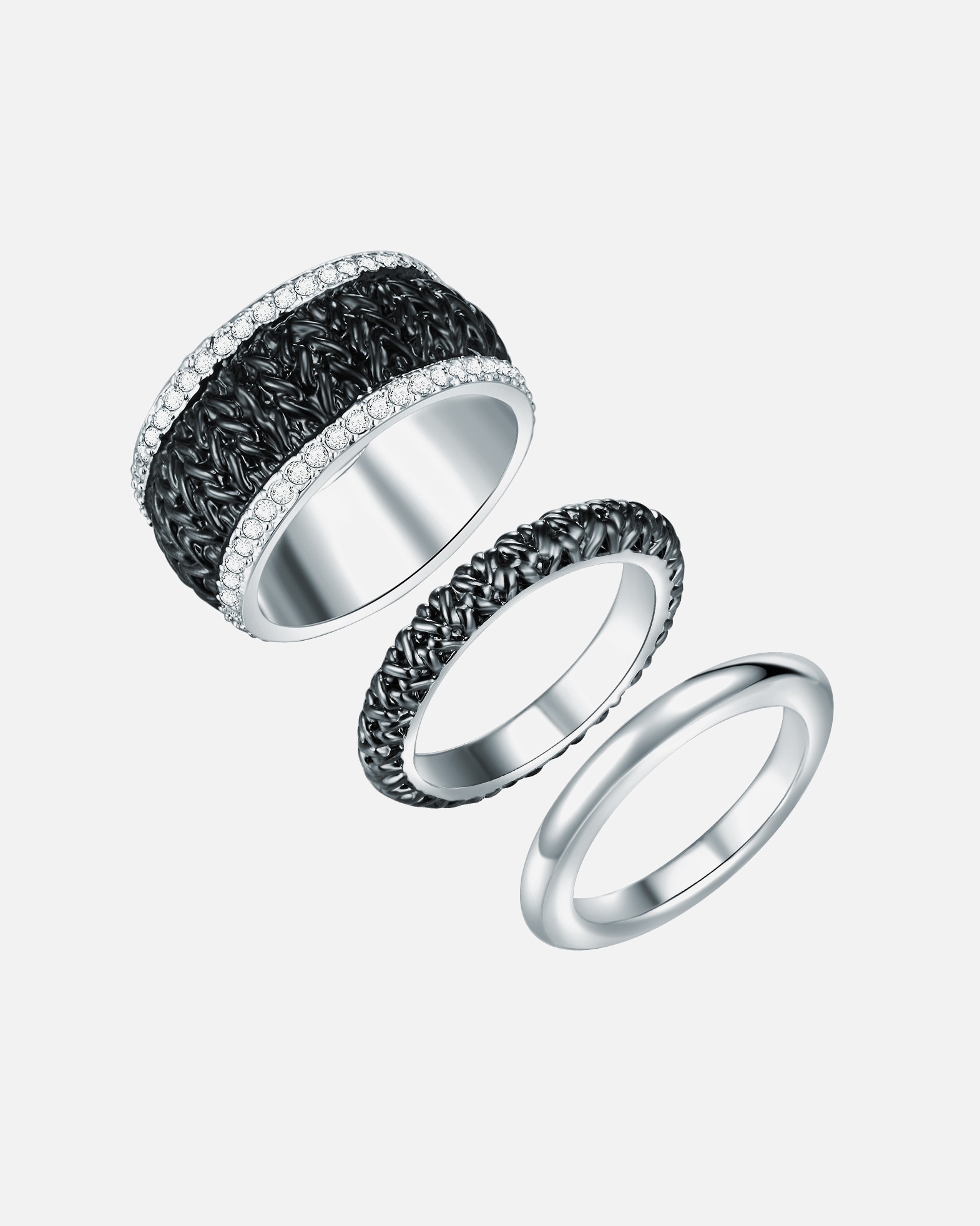 Ring für Weiblich Lulu & Jane Ring Metall-Legierung verziert mit Kristallen von Swarovski® in Silber 54