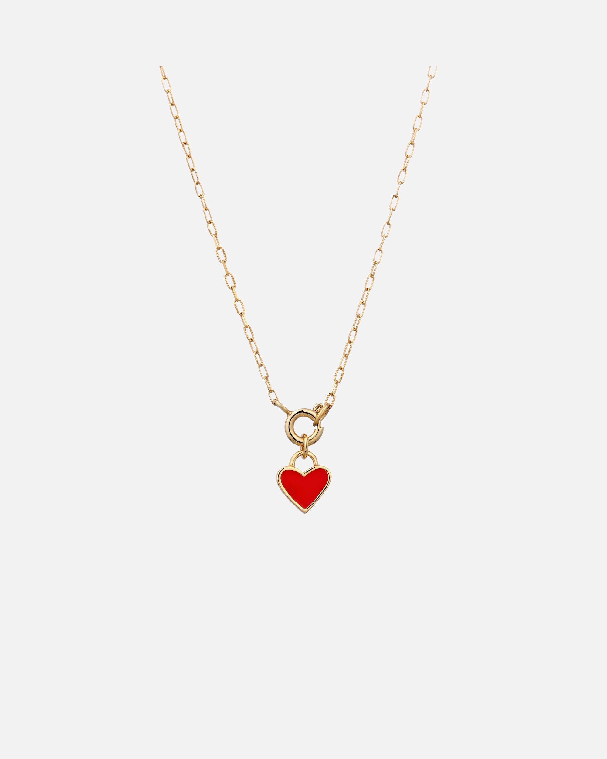Halskette für Weiblich Elli Anhänger Herz Emaille 925 Sterling Silber goldfarben