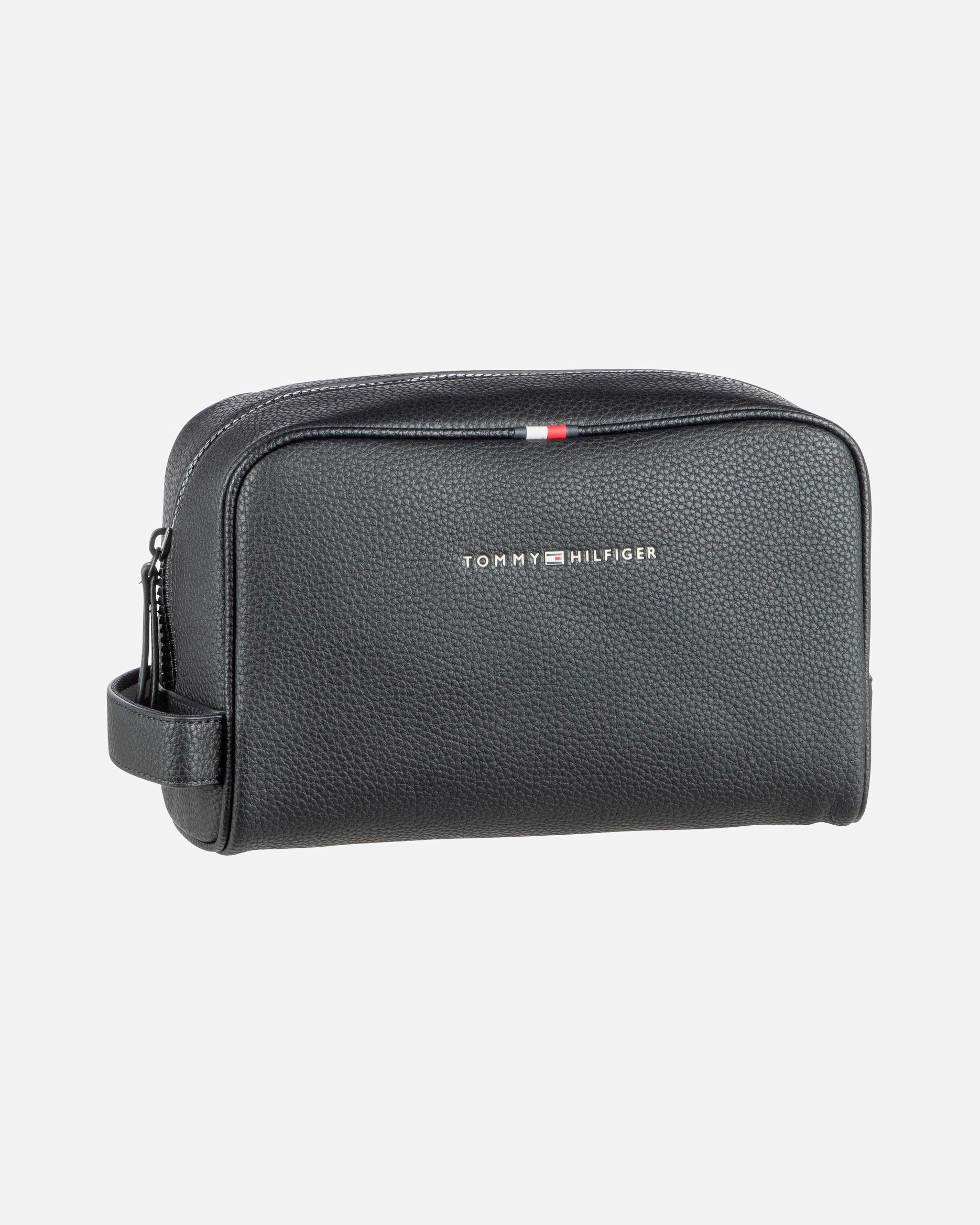 Kulturtasche für Männlich Tommy Hilfiger Kulturbeutel Essential PU Washbag Black