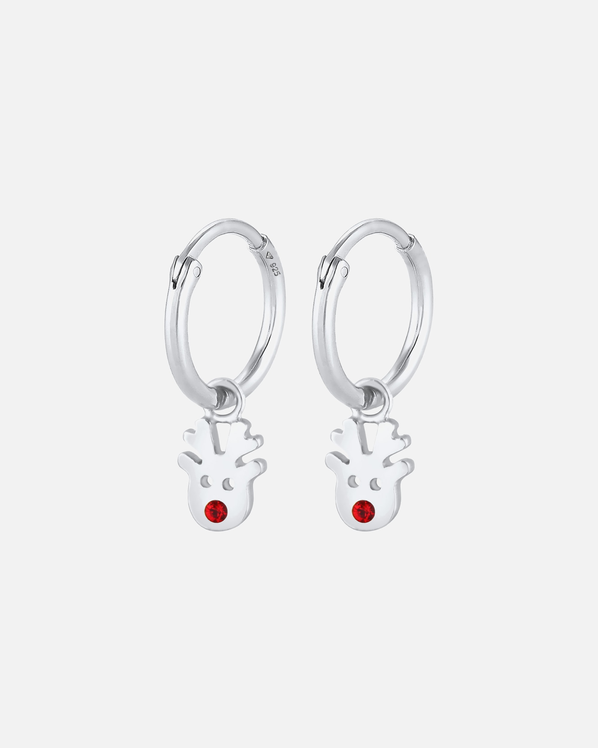 Ohrringe für Weiblich Elli Creolen Rentier 925 Silber, mit Kristallen von Swarovski® 1 Stück