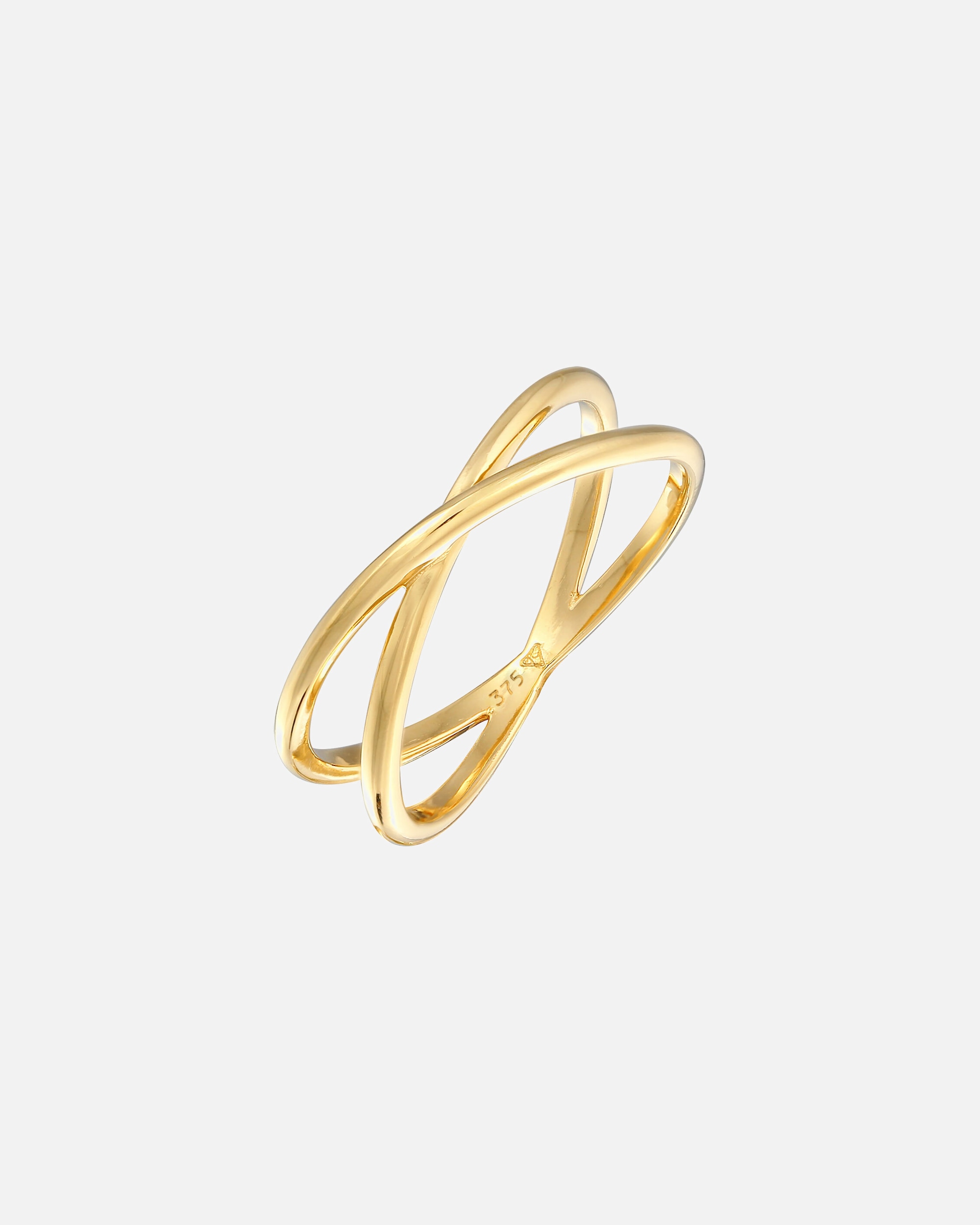 Ring für Weiblich Elli PREMIUM X Kreuz Wickelring 375 Gelbgold 52