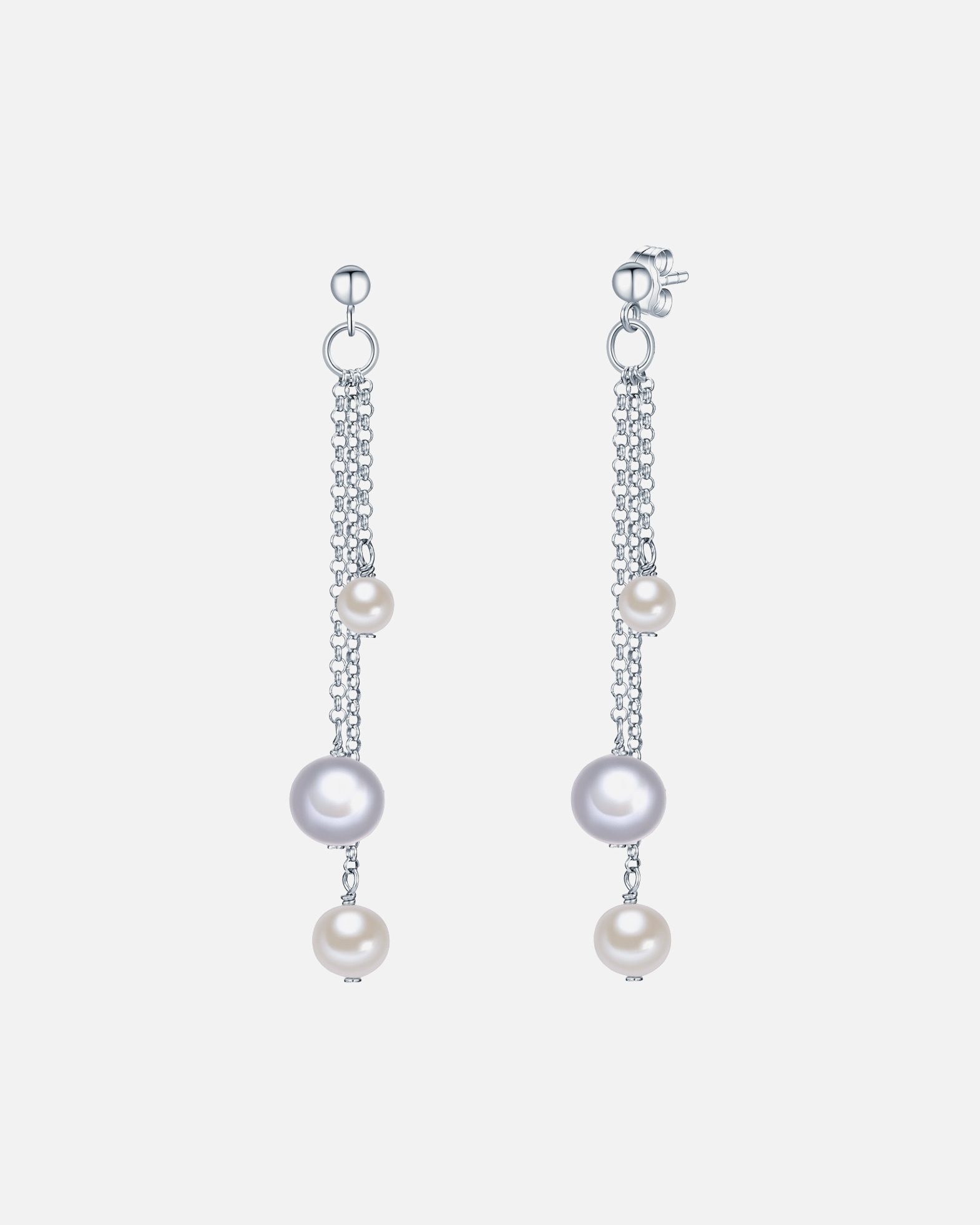Ohrringe für Weiblich Valero Pearls Perlen-Ohrhänger aus Sterling Silber in silber mit Süßwasser-Zuchtperle 1 Stück