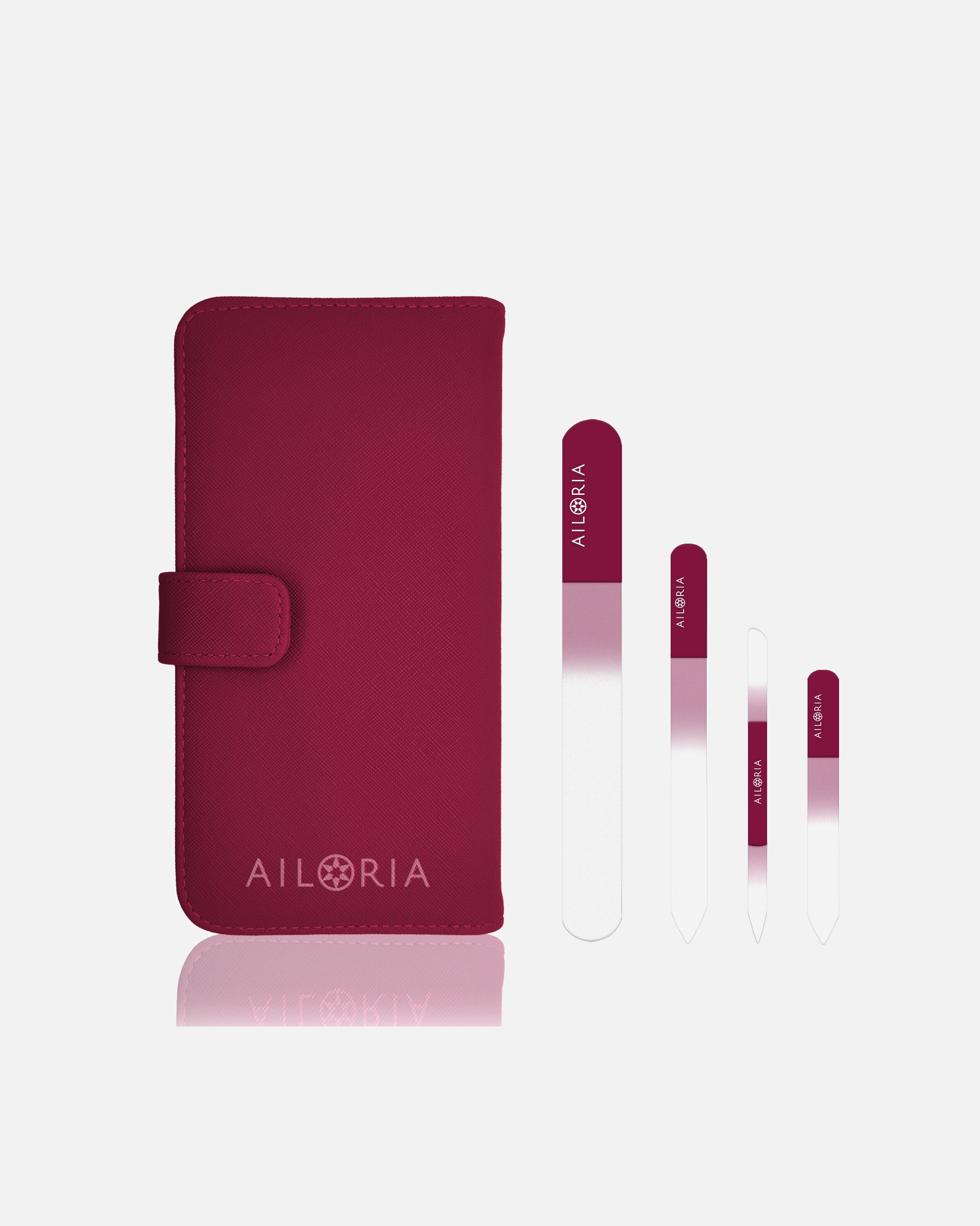 Nagelpflegeset für Unisex Ailoria CONTOUR PRIME Glas-Nagelfeilenset Magenta