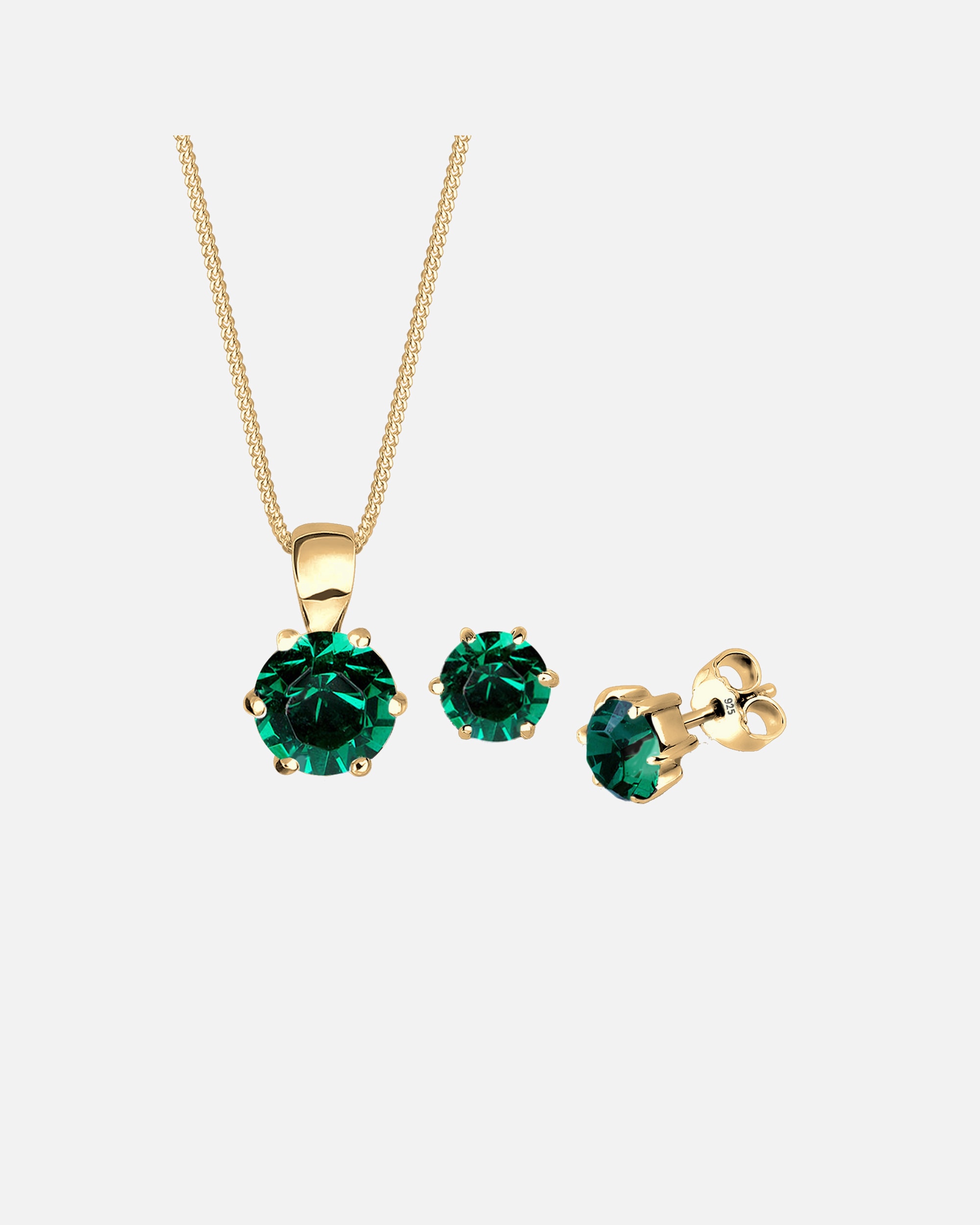Schmuckset für Weiblich Elli Set Kette Ohrstecker 925 Silber, mit Kristallen von Swarovski® 1 Stück