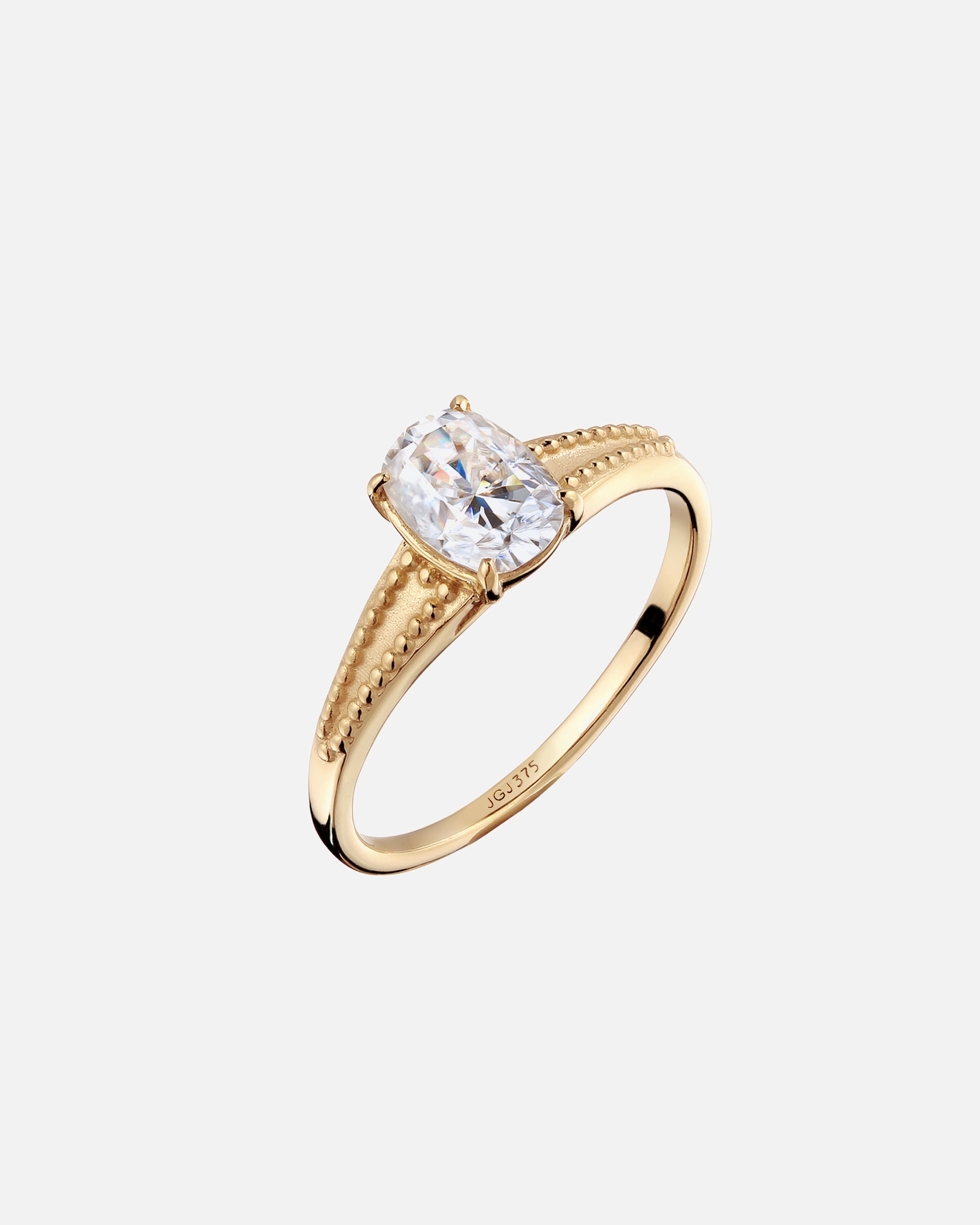 Ring für Weiblich Elli PREMIUM Verlobungsring Moissanite Weiß 375 Gelbgold 58