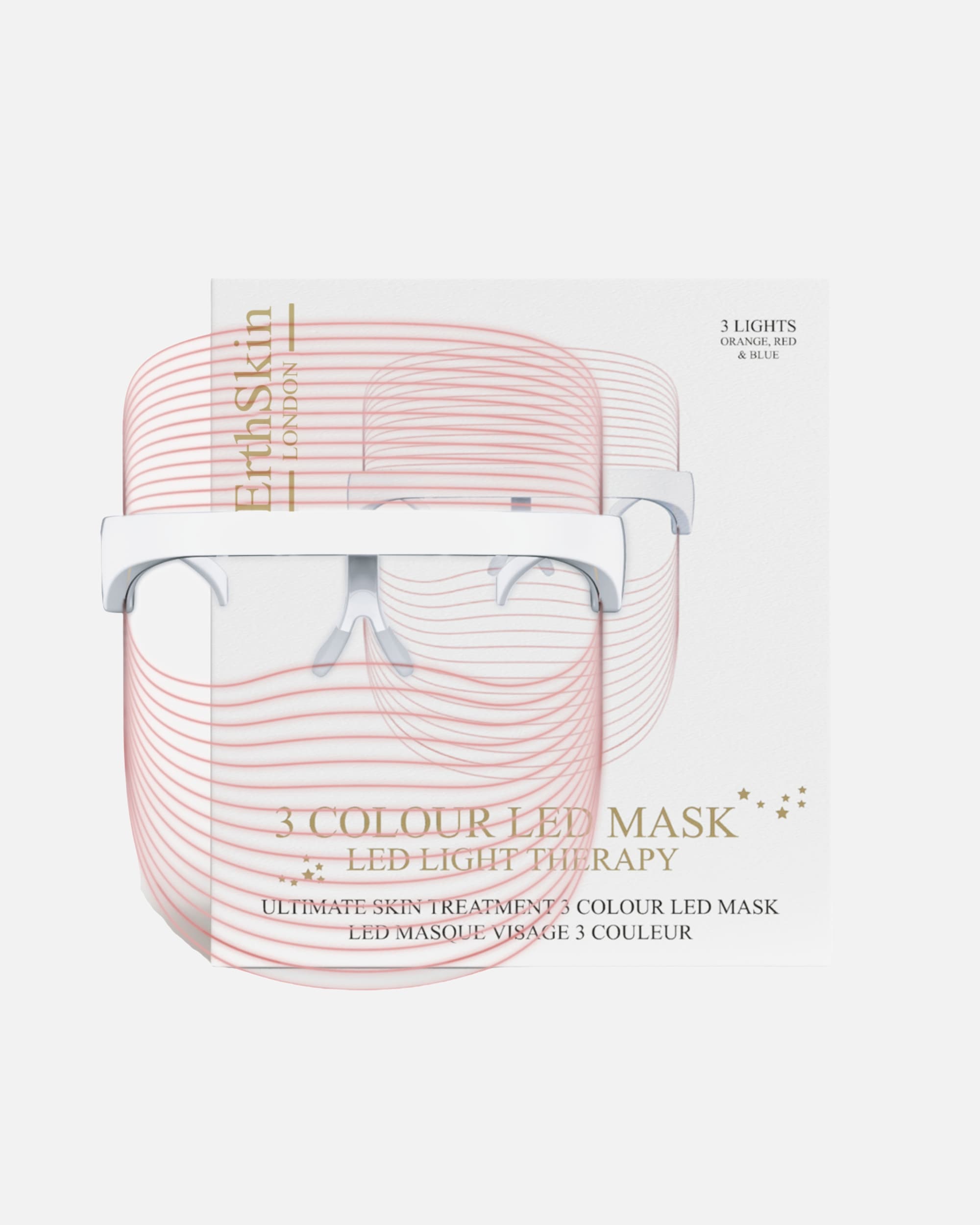 Elektrisches Gesichtsmassagegerät für Weiblich ErthSkin London Kabellose 3-Farben-LED-Maske 1 Stück