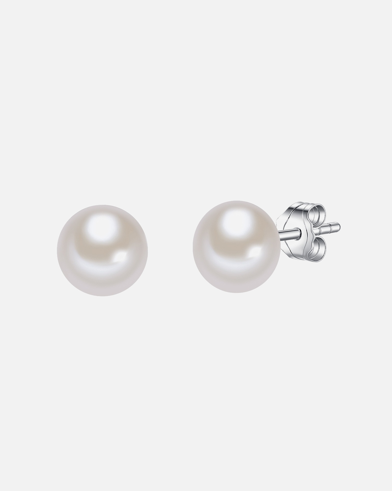 Ohrringe für Weiblich Valero Pearls Perlen-Ohrstecker Sterling Silber Süßwasser-Zuchtperle in Silber 1 Stück