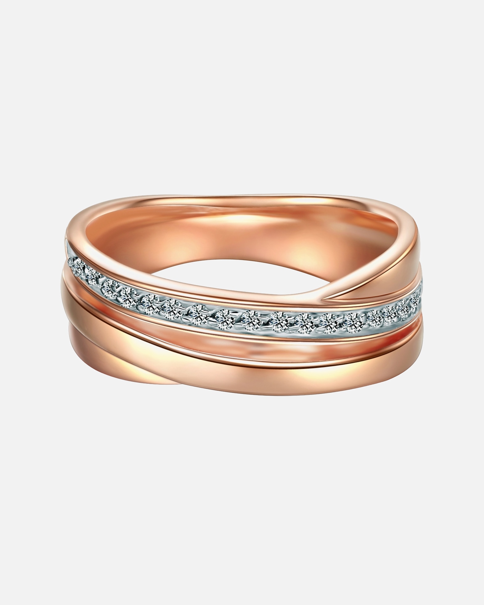 Ring für Weiblich Trilani Ring aus Sterling Silber in roségold mit Zirkonia 50