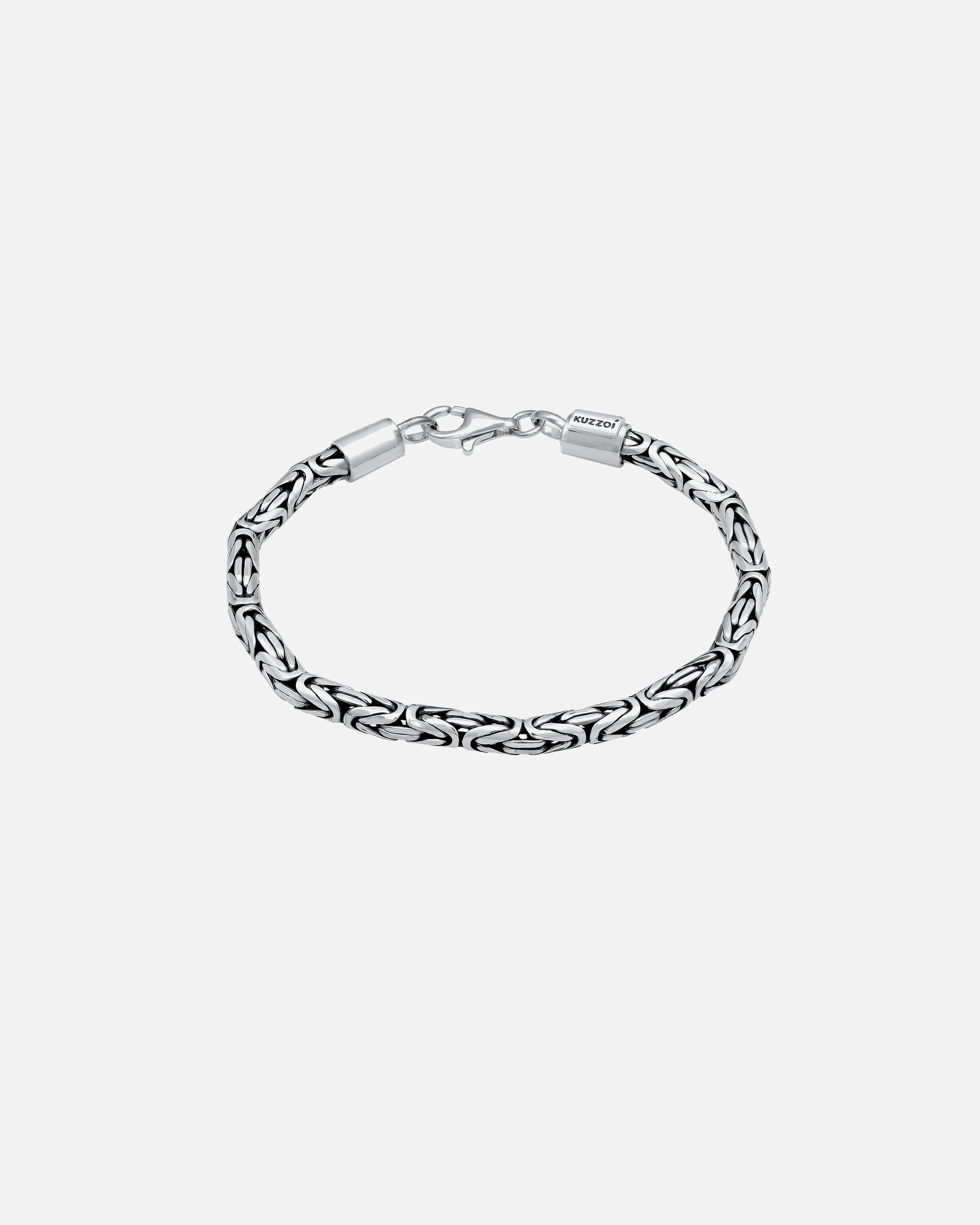 Armband für Männlich KUZZOI Basic Männer Königskette Oxidiert 925 Silber 1 Stück