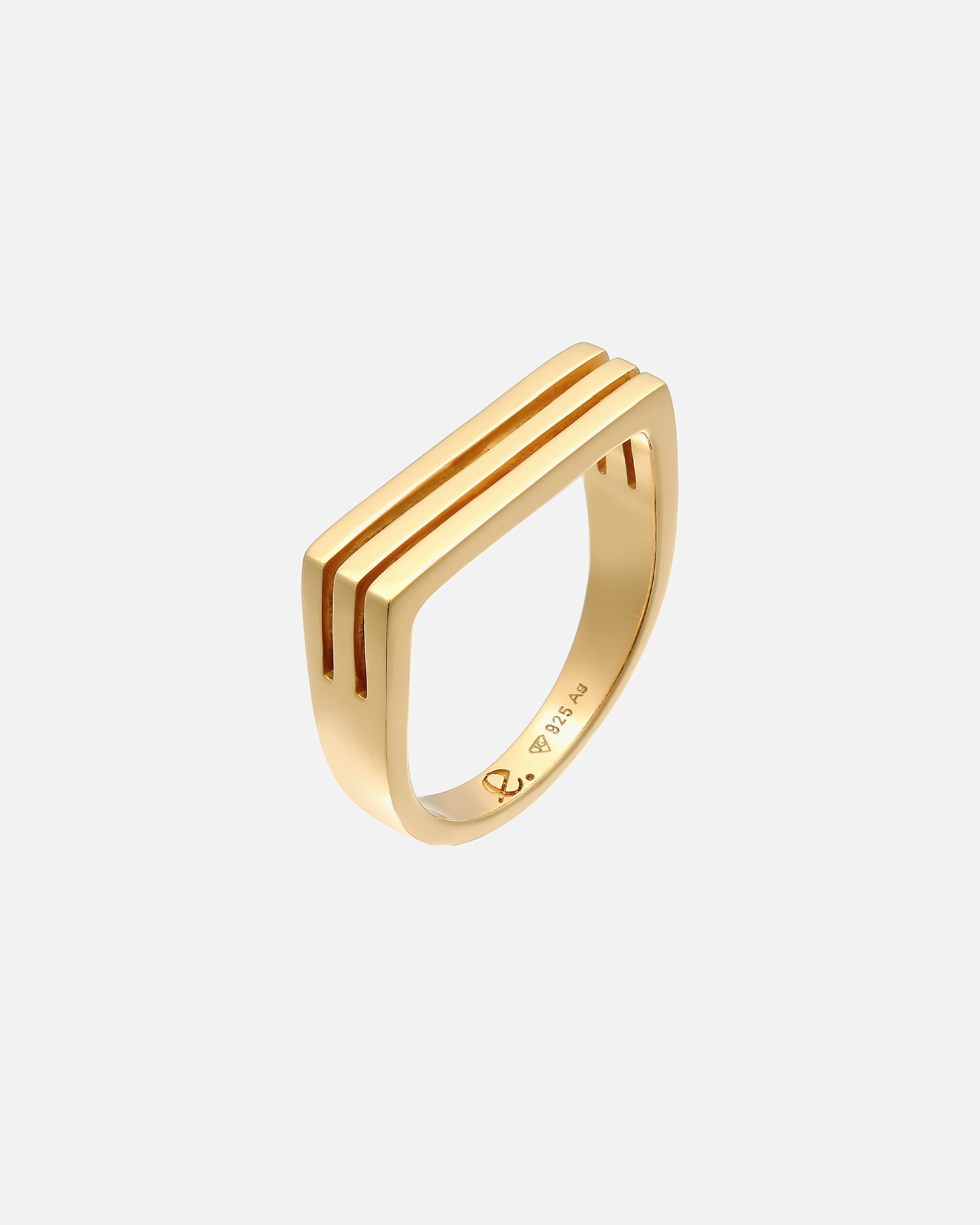 Ring für Weiblich Elli PREMIUM Elli PREMIUM Ring Siegelring Rechteck Unisex 925 Silber rhodiniert 52