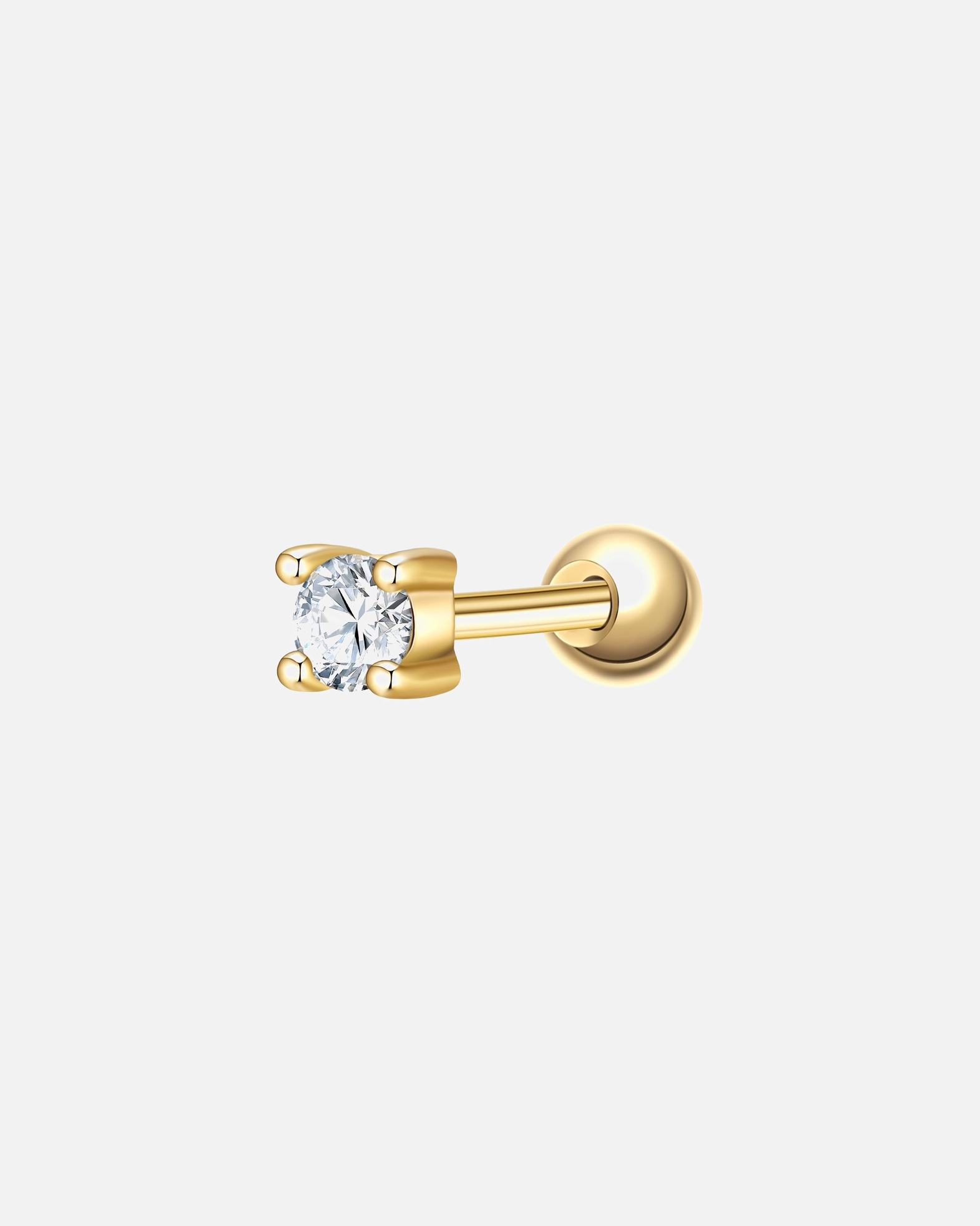 Ohrringe für Weiblich Glanzstücke München Ohrstecker aus Sterling Silber in Gelbgold mit Zirkonia 2,7 mm