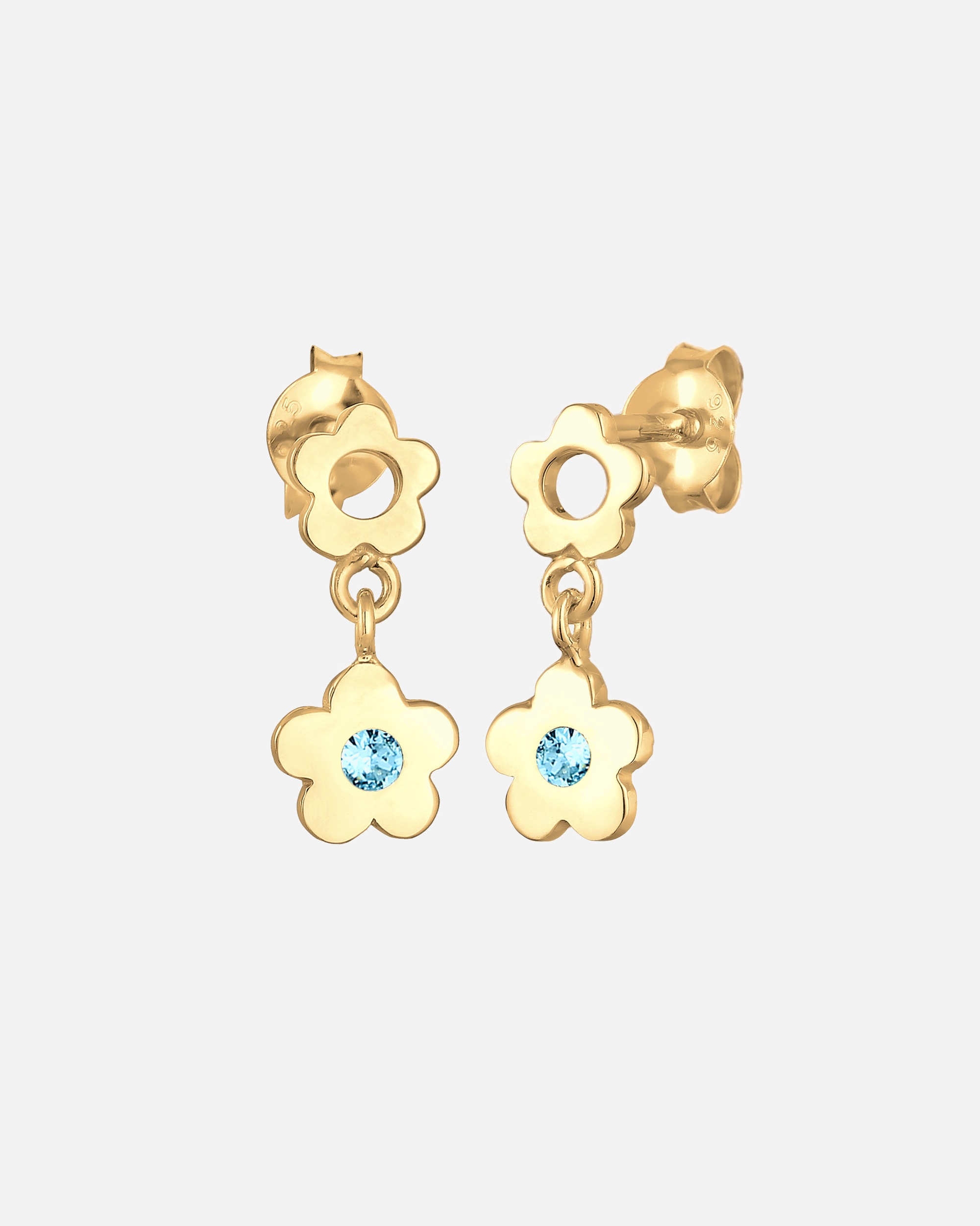 Ohrringe für Weiblich Elli Kinder Ohrhänger Blume Blüte 925 Silber, mit Kristallen von Swarovski® 1 Stück