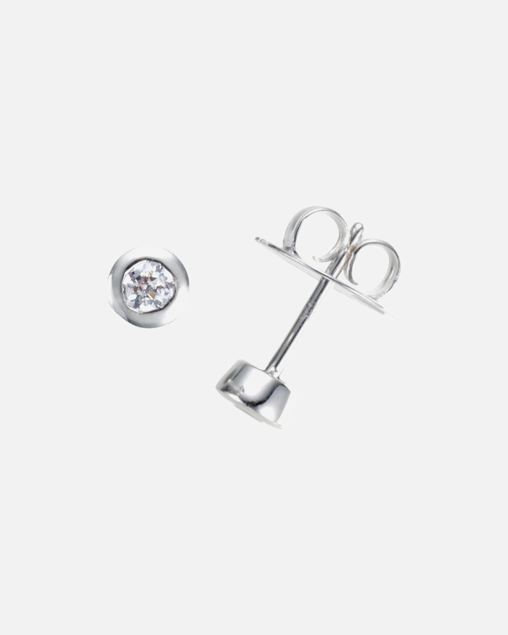 Ohrringe für Weiblich Giorgio Martello Milano Ohrstecker mit Zirkonia, Silber 925 Ø 4 mm