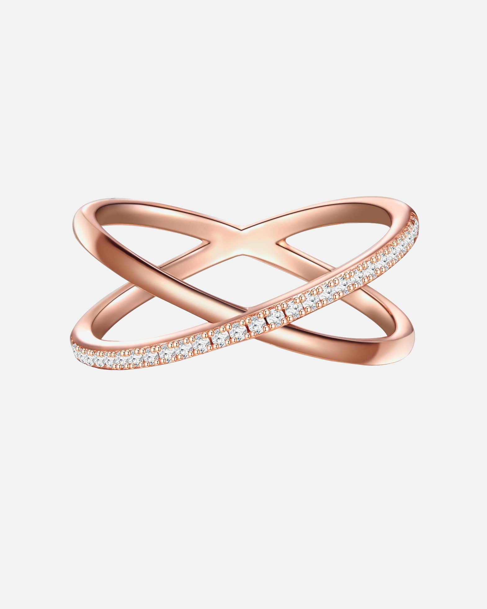 Ring für Weiblich Glanzstücke München Ring Sterling Silber roségold Zirkonia weiß 48