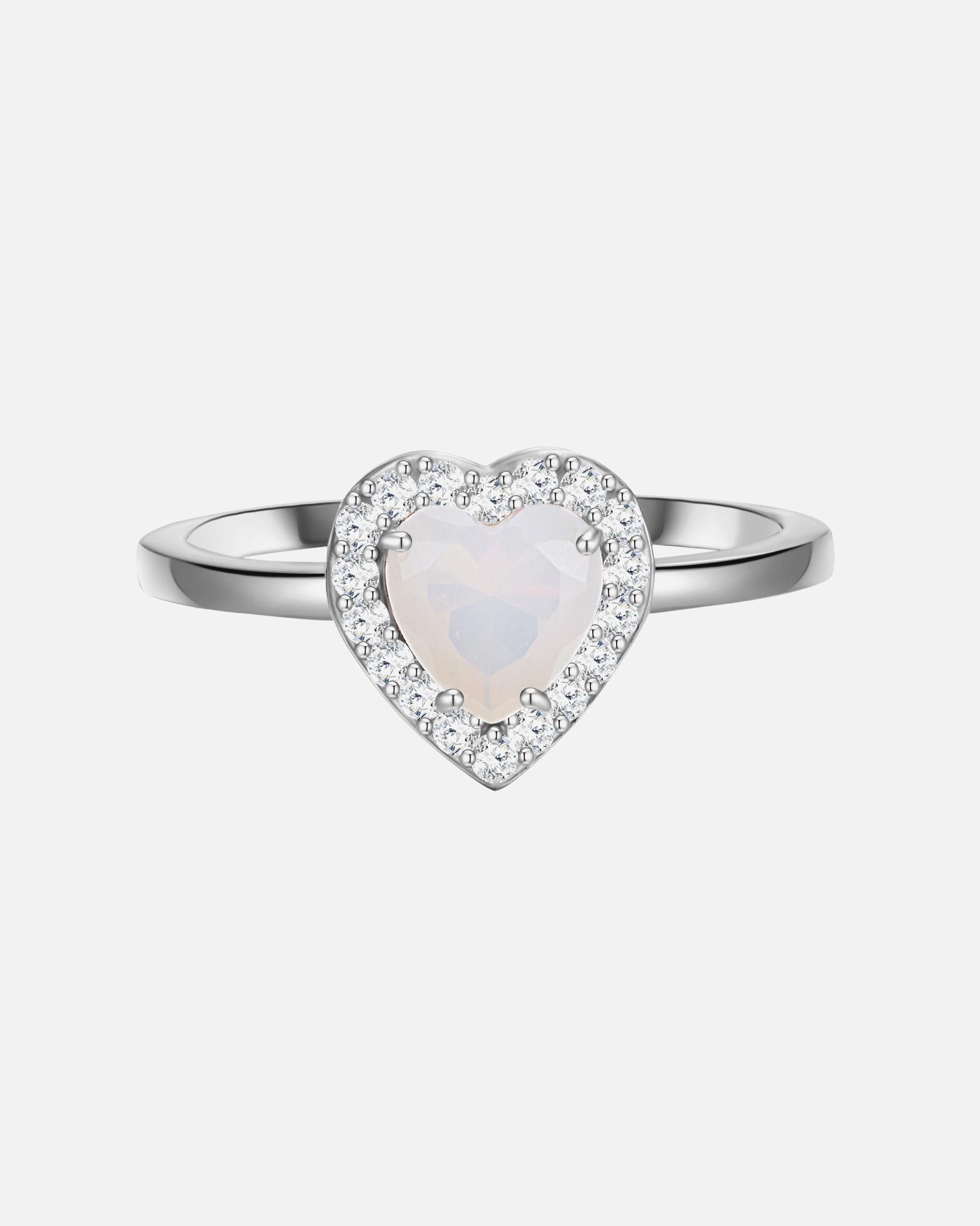Ring für Weiblich Glanzstücke München Ring Sterling Silber Mondstein (synth.) Zirkonia weiß 56