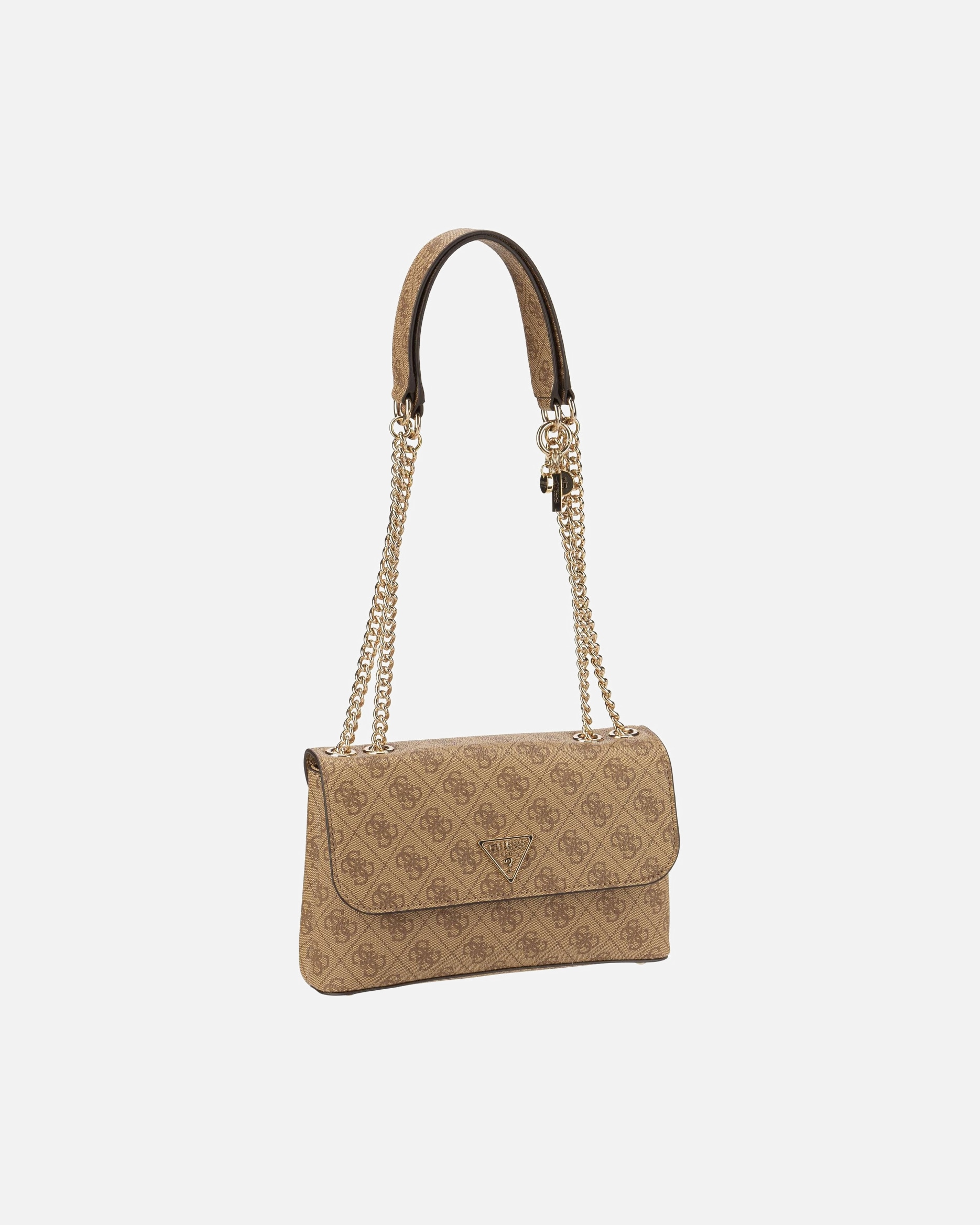 Handtasche für Weiblich GUESS Handtasche Eco Erica Conv Flap Logo latte logo