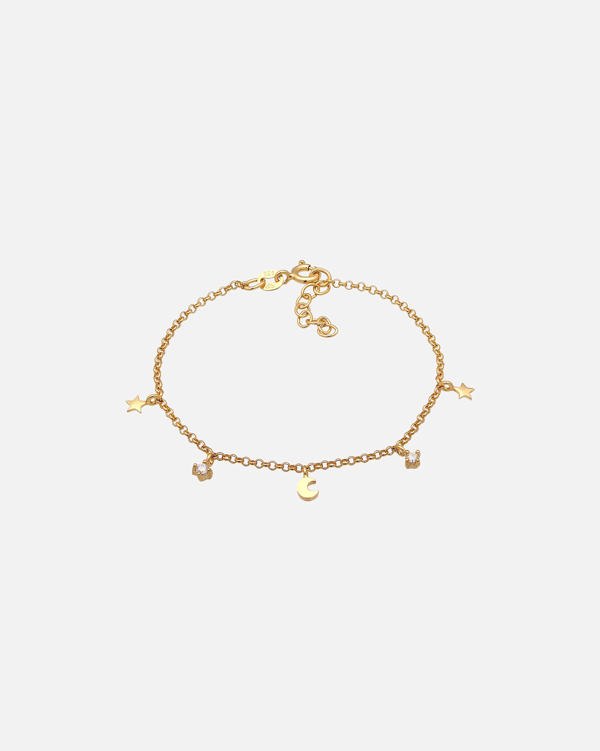Armband für Weiblich Elli Kinder Stern Mond Zirkonia 925 Silber 1 Stück