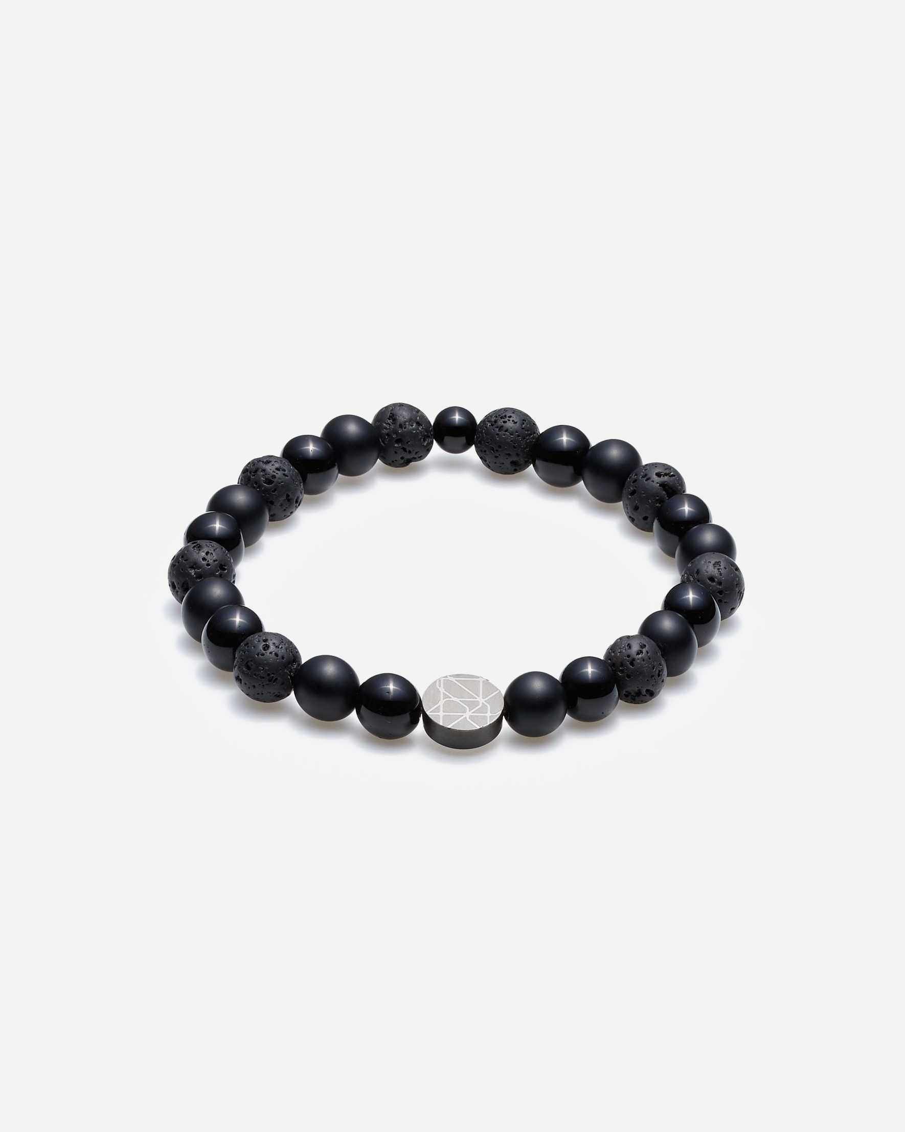 Armband für Männlich Sem Lewis Sem Lewis 8mm Piccadilly South Kensington Armband SL220025 (Lengte: 16.50-17.50 cm) Schwarz