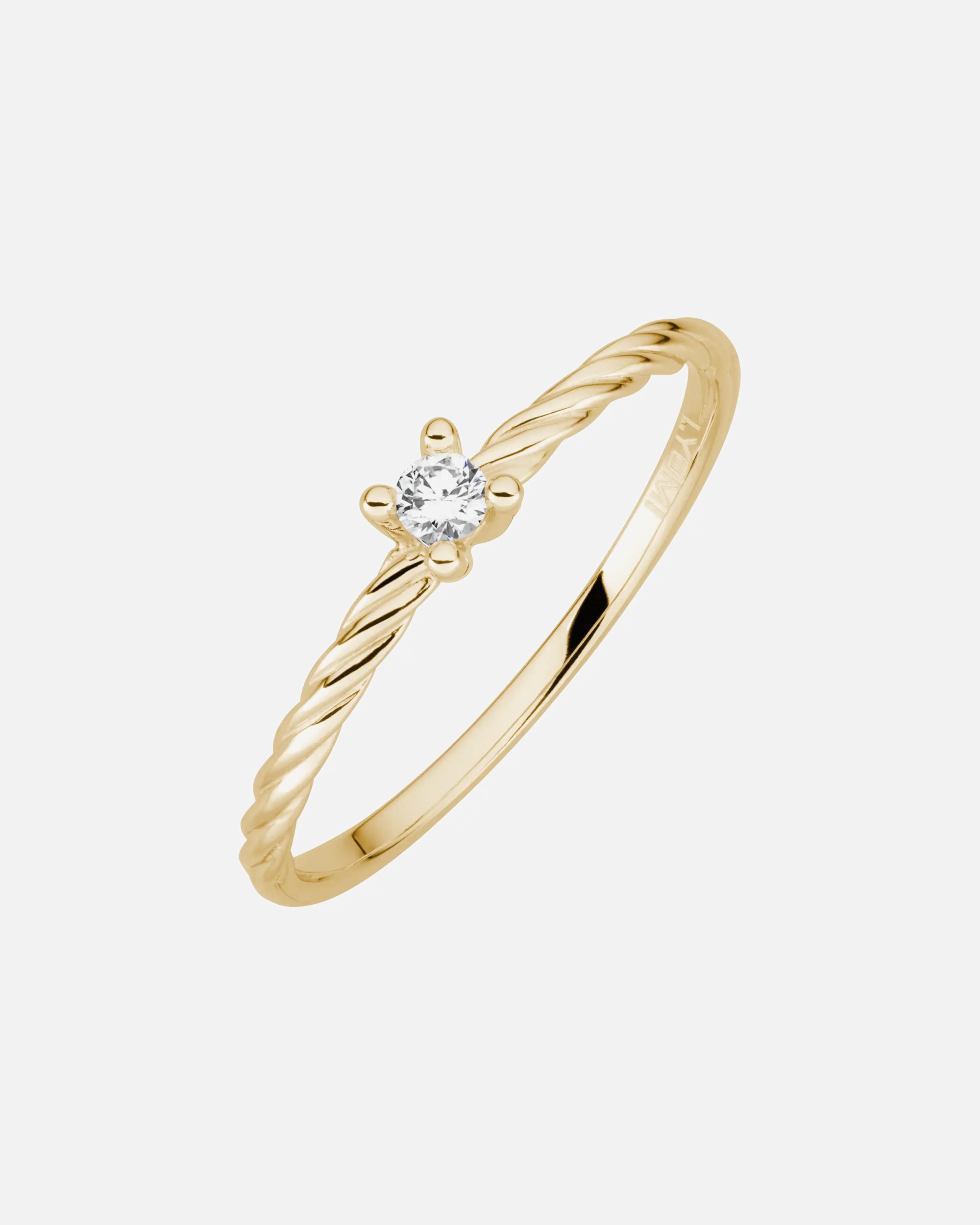 Ring für Weiblich Lyomi Default Brand Line Ring 585/- Gold Diamant Lab Grown weiß 0,07ct. 060 (19,1)