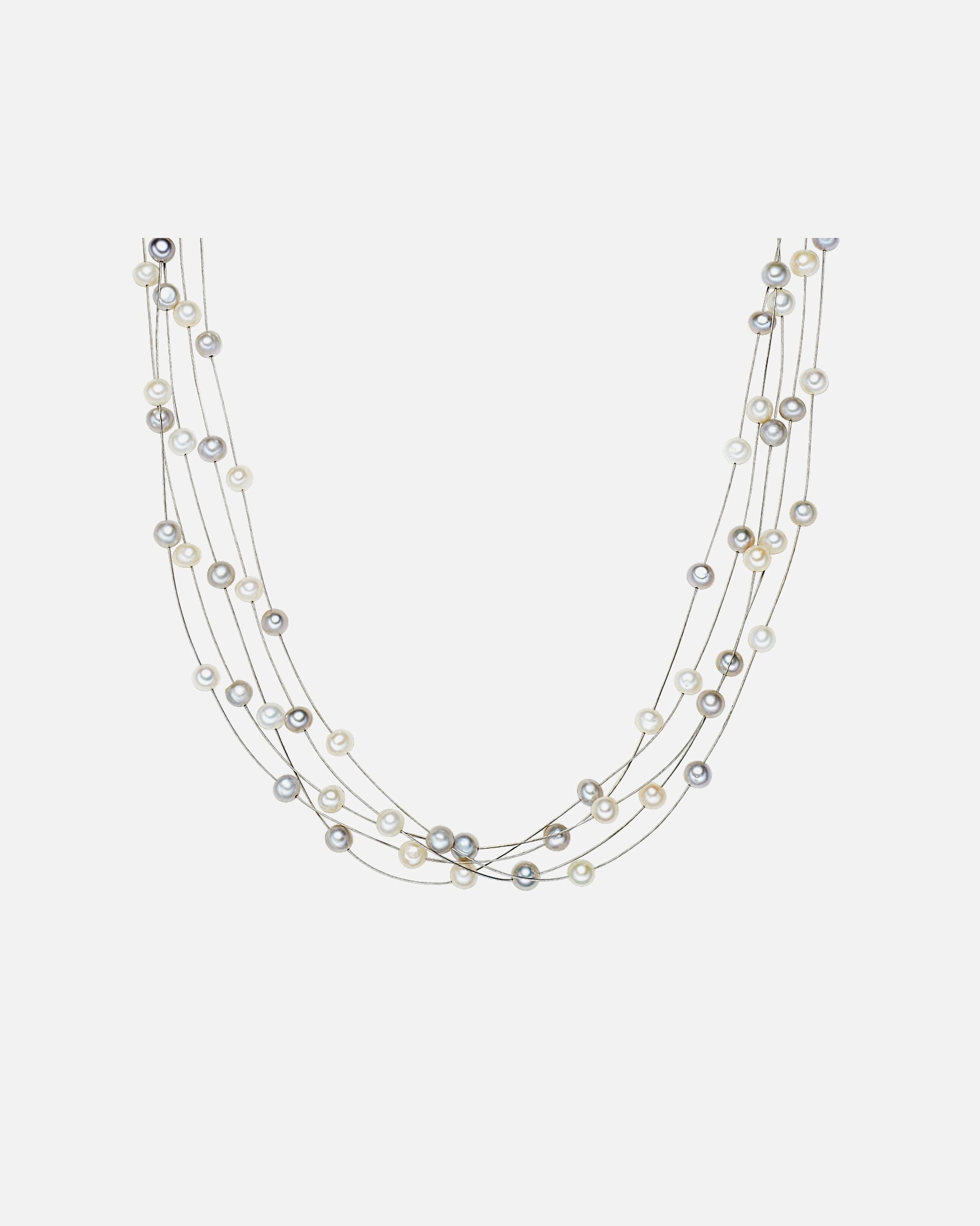 Halskette für Weiblich Valero Pearls Perlen-Kette aus Sterling Silber in silber mit Süßwasser-Zuchtperle 1 Stück