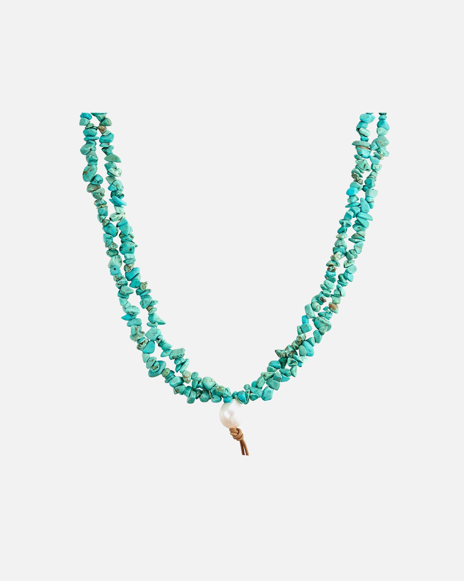 Halskette für Weiblich Valero Pearls Halskette Sterling Silber Türkis (rek.) Süßwasser-Zuchtperle in Gelbgold 1 Stück