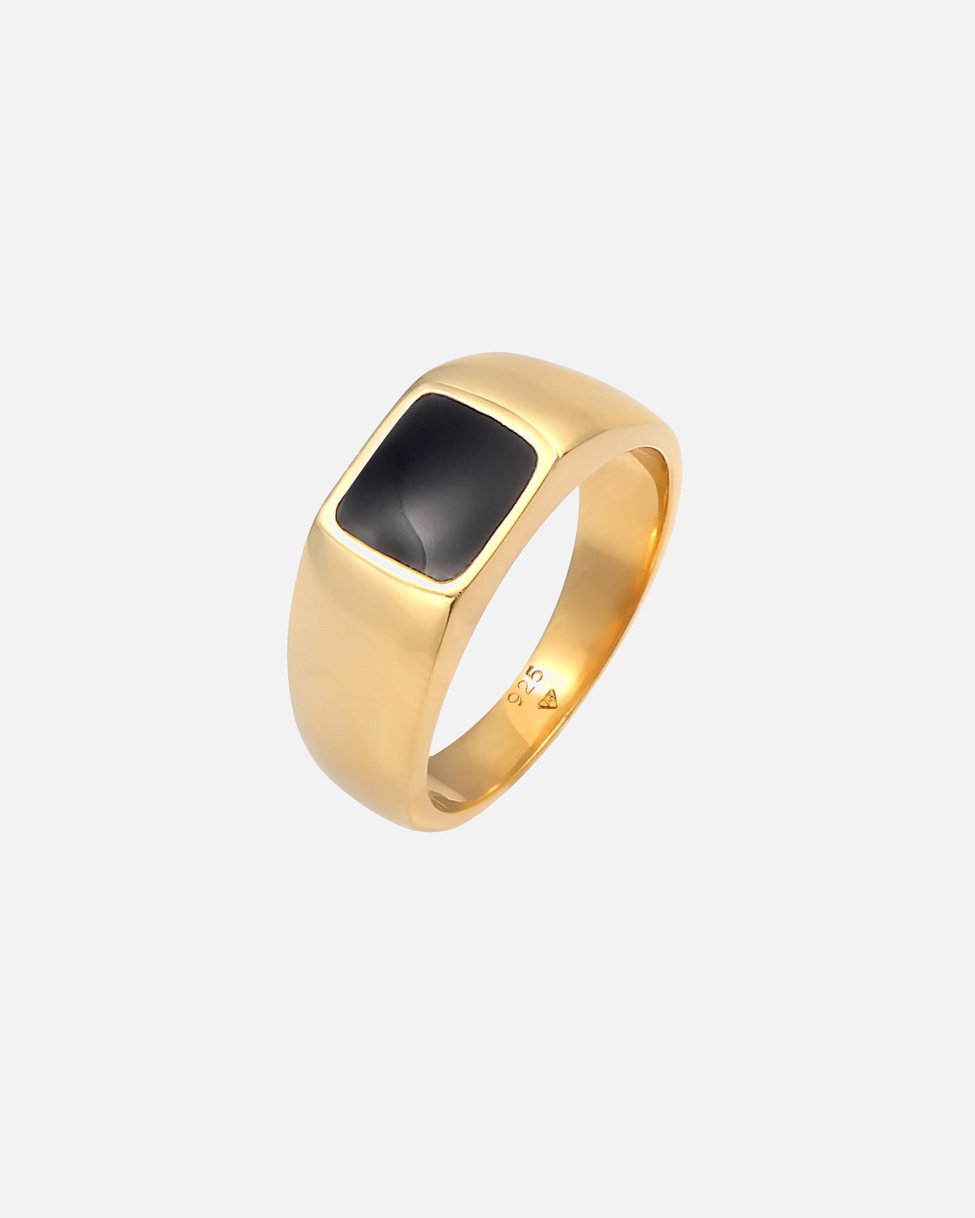 Ring für Weiblich Elli Siegelring Emaille Rechteck Klassik 925 Silber 52