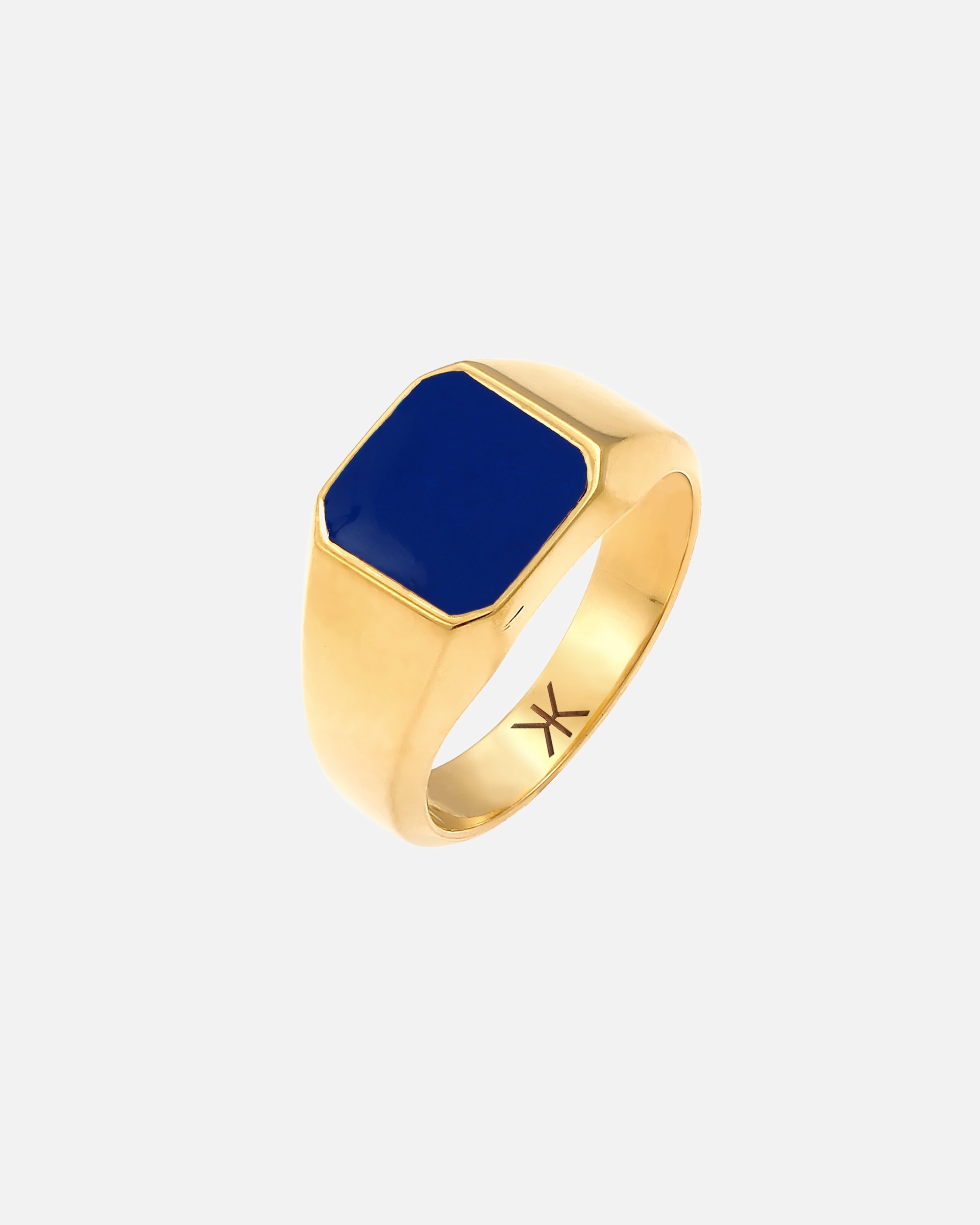 Ring für Männlich KUZZOI Herren Siegelring Emaille Blau Basic 925 Silber 60