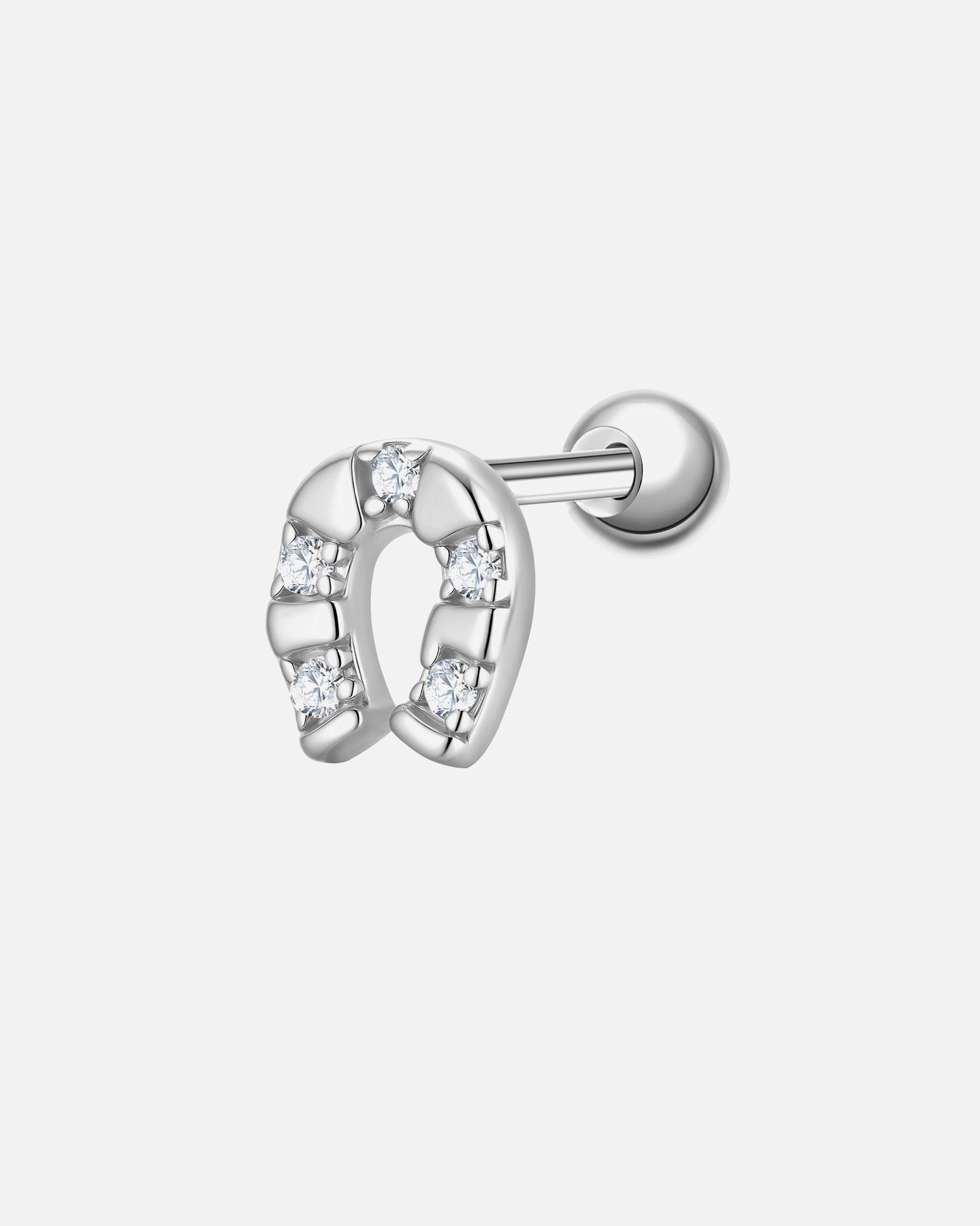 Ohrringe für Weiblich Glanzstücke München Piercing Hufeisen aus Sterling Silber in silber mit Zirkonia 5,6 mm